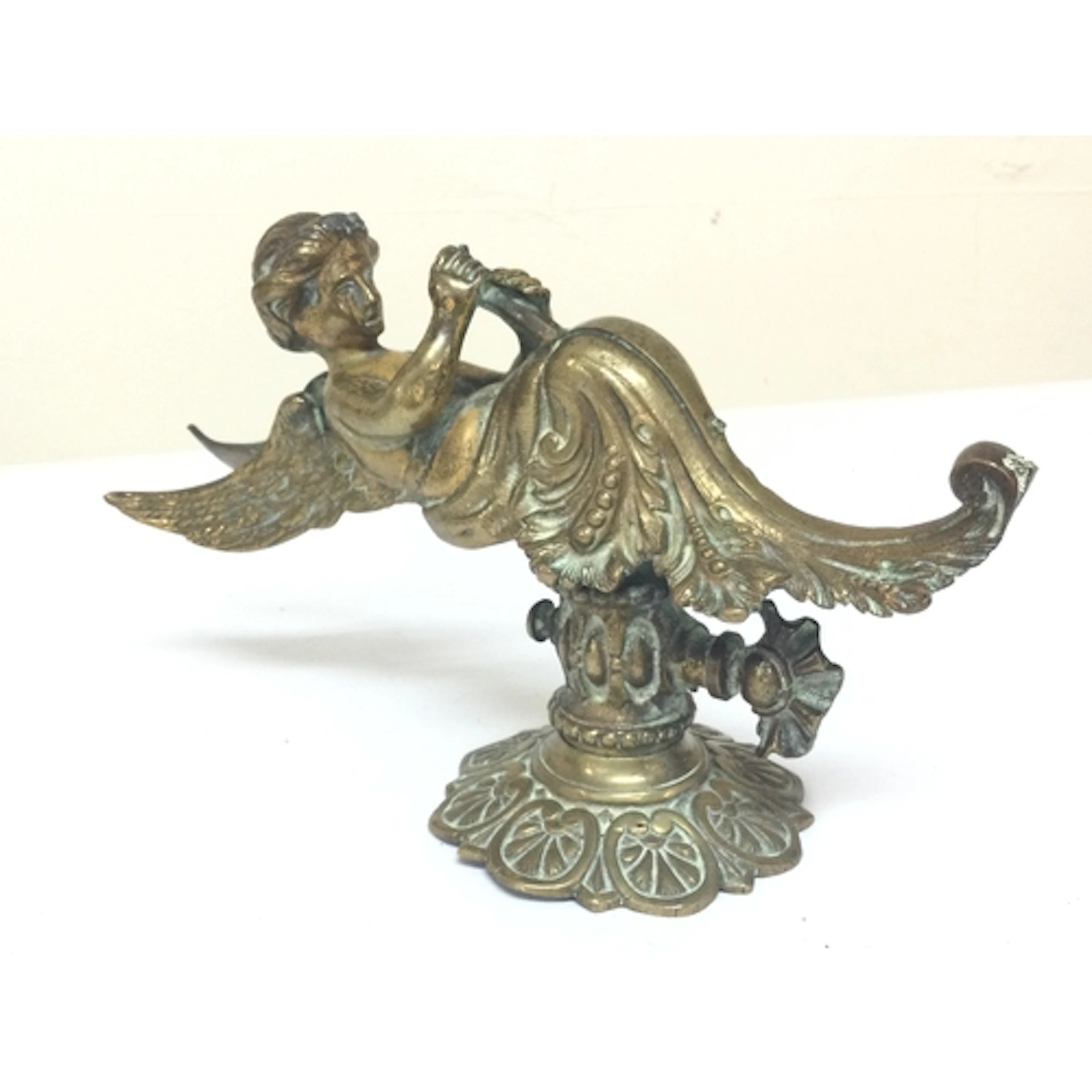 A bronze Victorian water feature with a angelic figure and p...