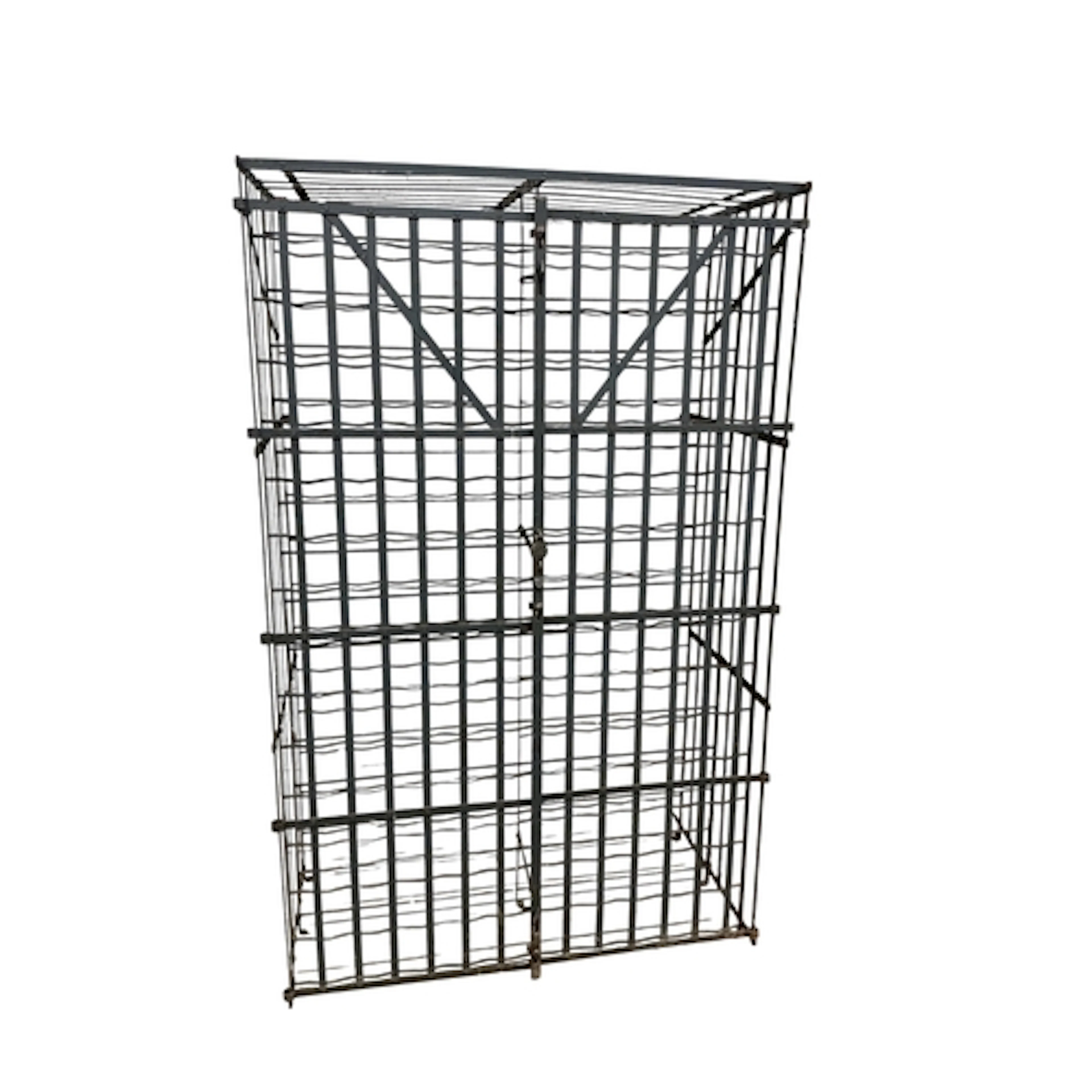 A French wine cage, width 102cm, depth 56cm, height 164cm...