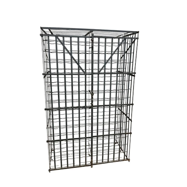 A French wine cage, width 102cm, depth 56cm, height 164cm...