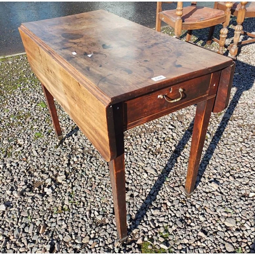 19TH CENTURY MAHOGANY PEMBROKE TABLE, 91CM LONG