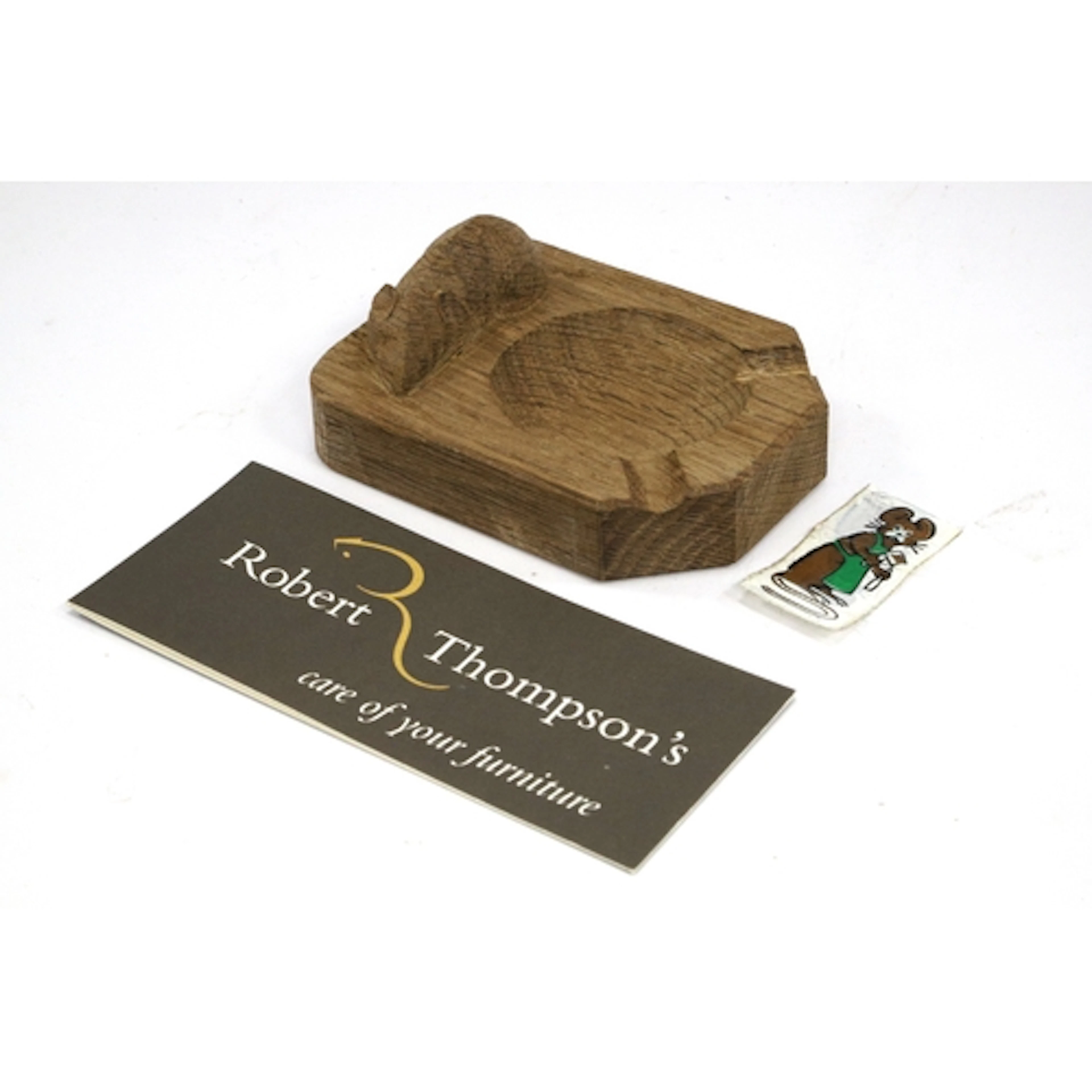 A Robert Thompson 'Mouseman' Oak Ashtray, of canted rectangu...