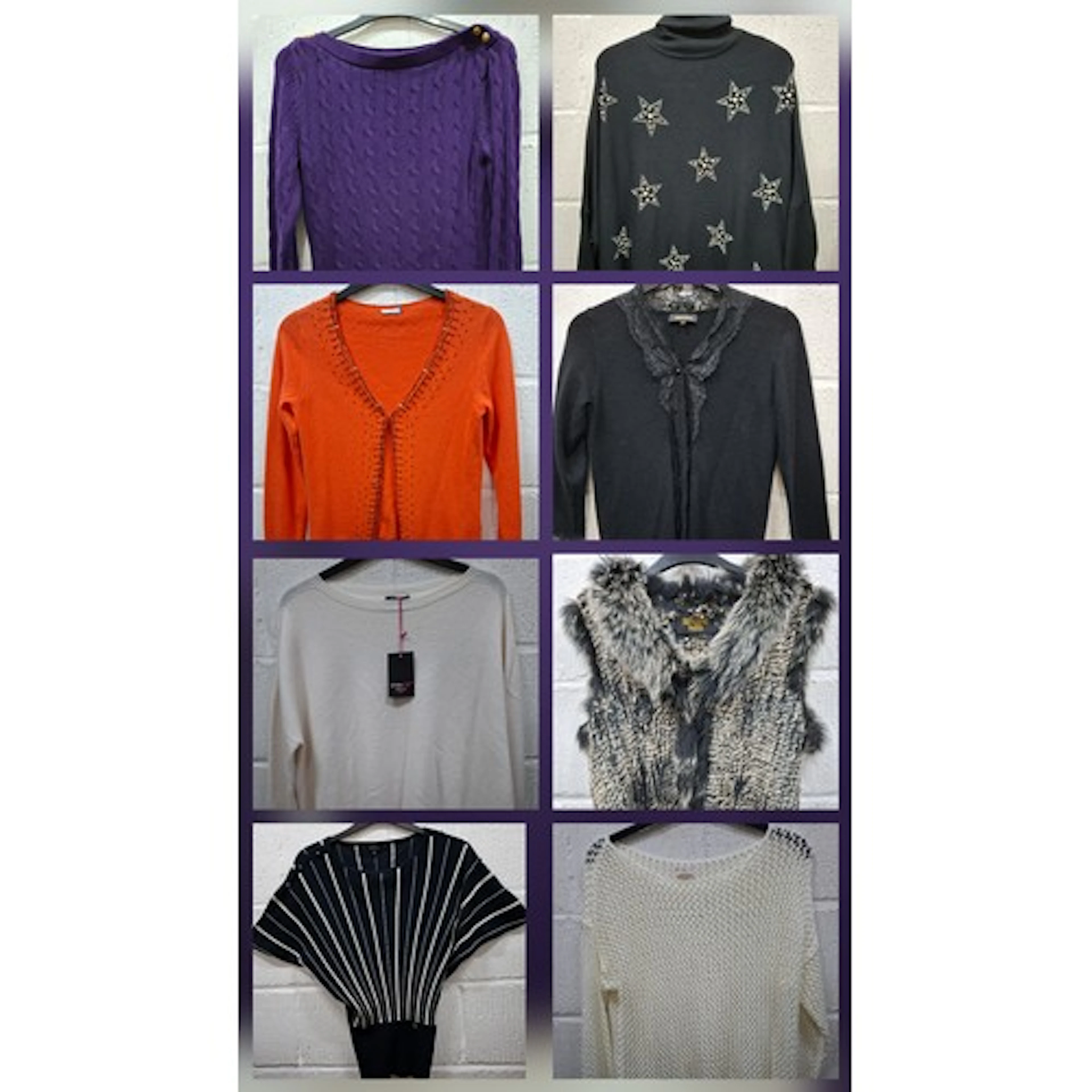 Ladies modern knitwear to include a Ralph Lauren purple jump...