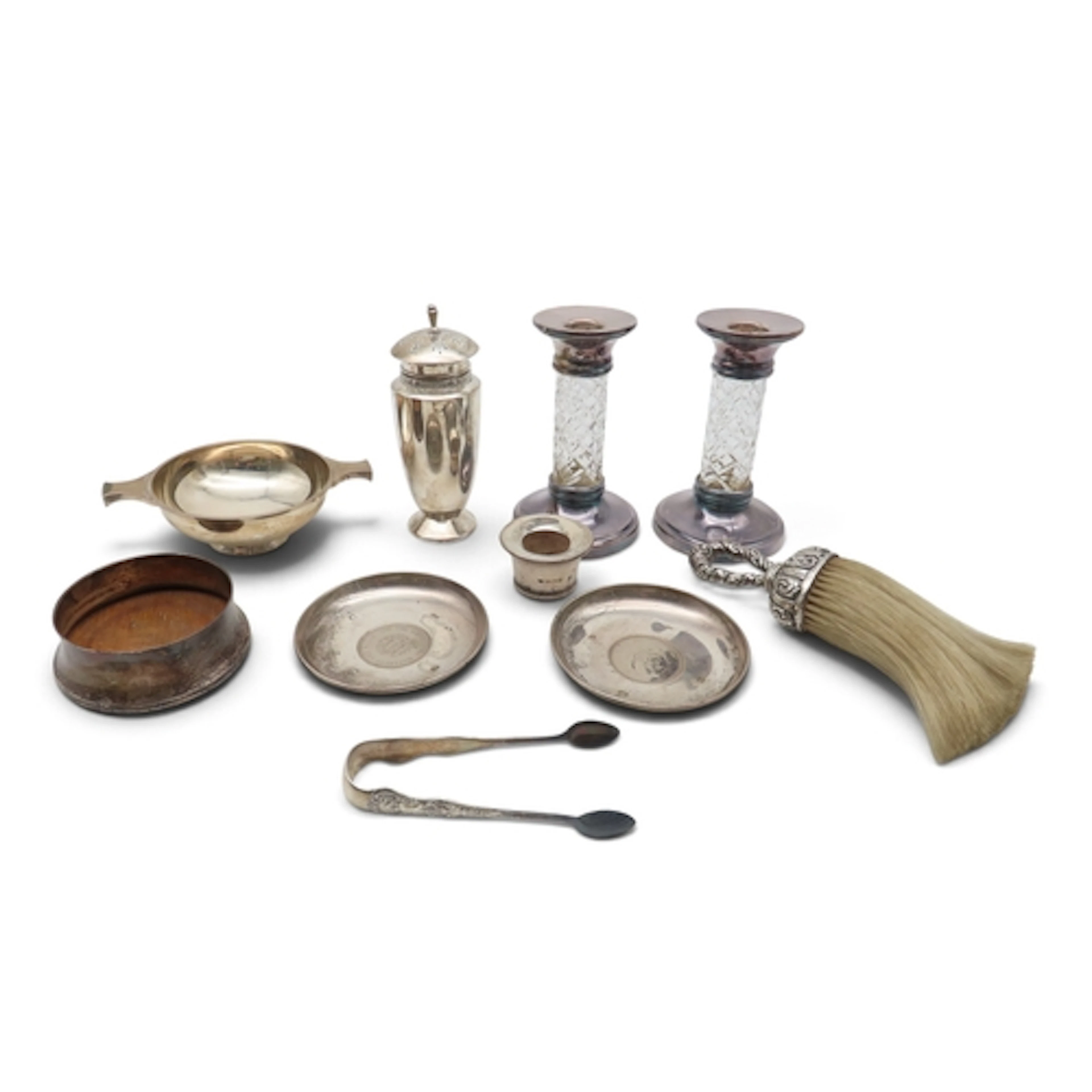 A collection of silver including a quaich, by Thomas Ke...