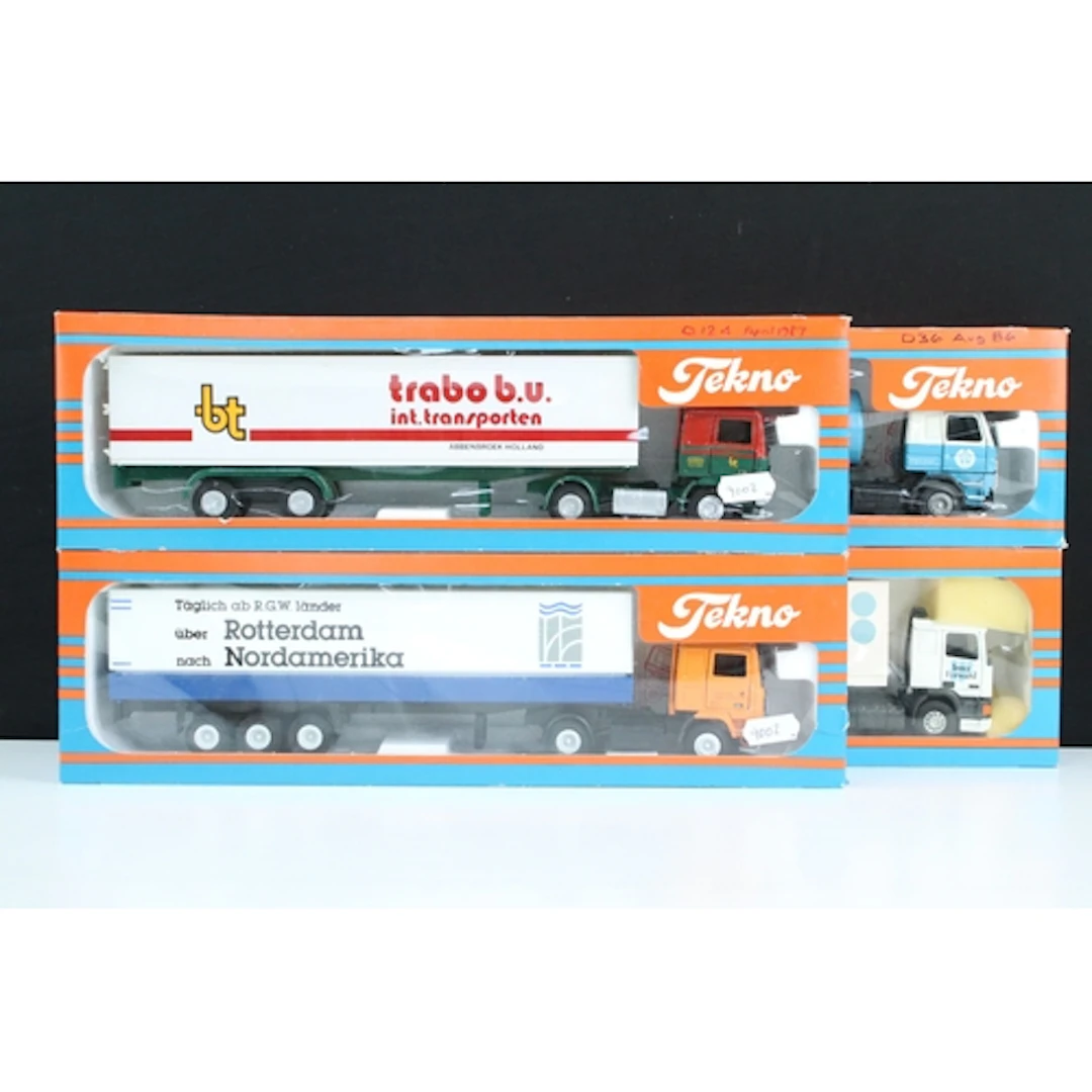 Four boxed Tekno 1/50 diecast haulage models to include Volv...