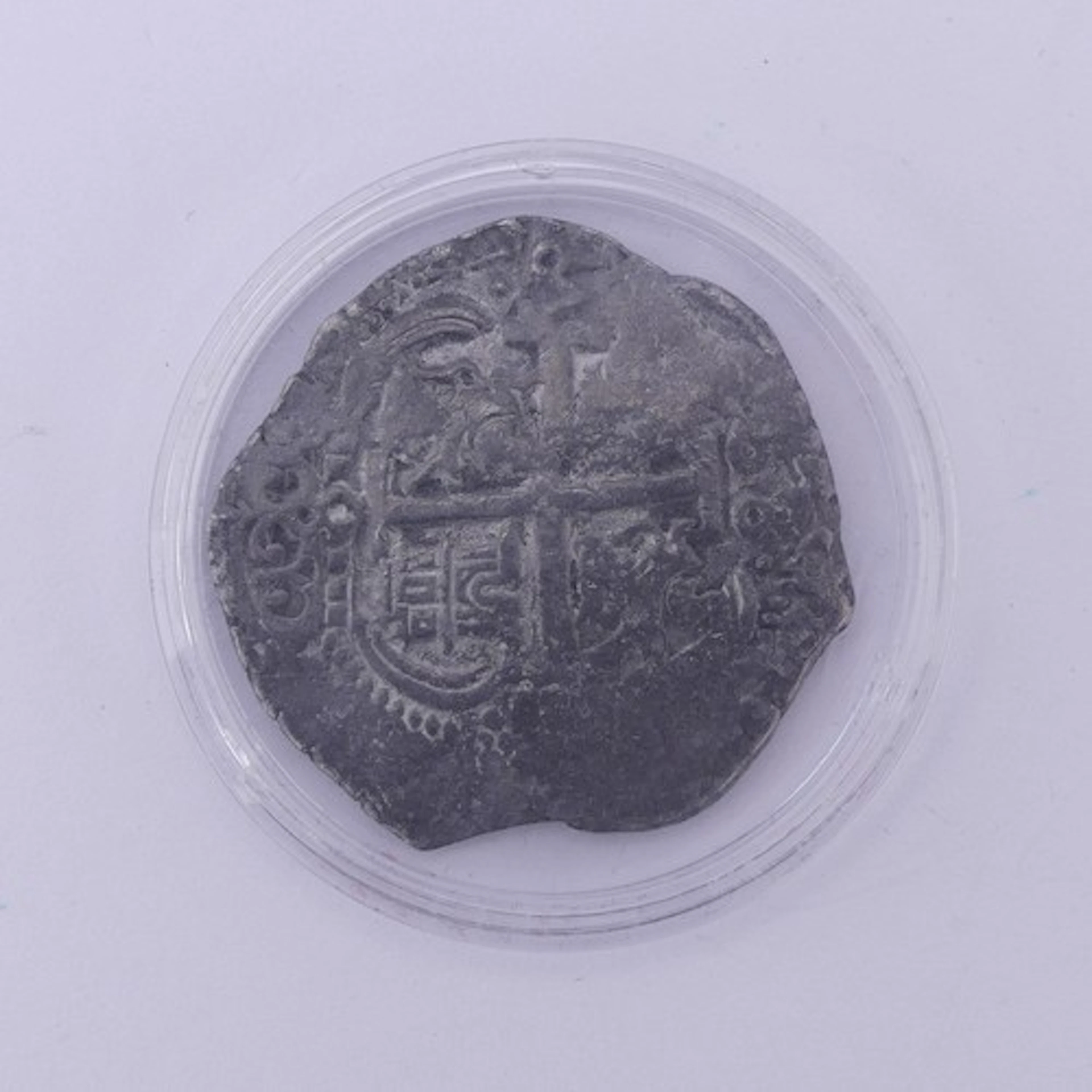 A Charles II Spanish colonial 8 Reales cob Coin, dated 1689,...