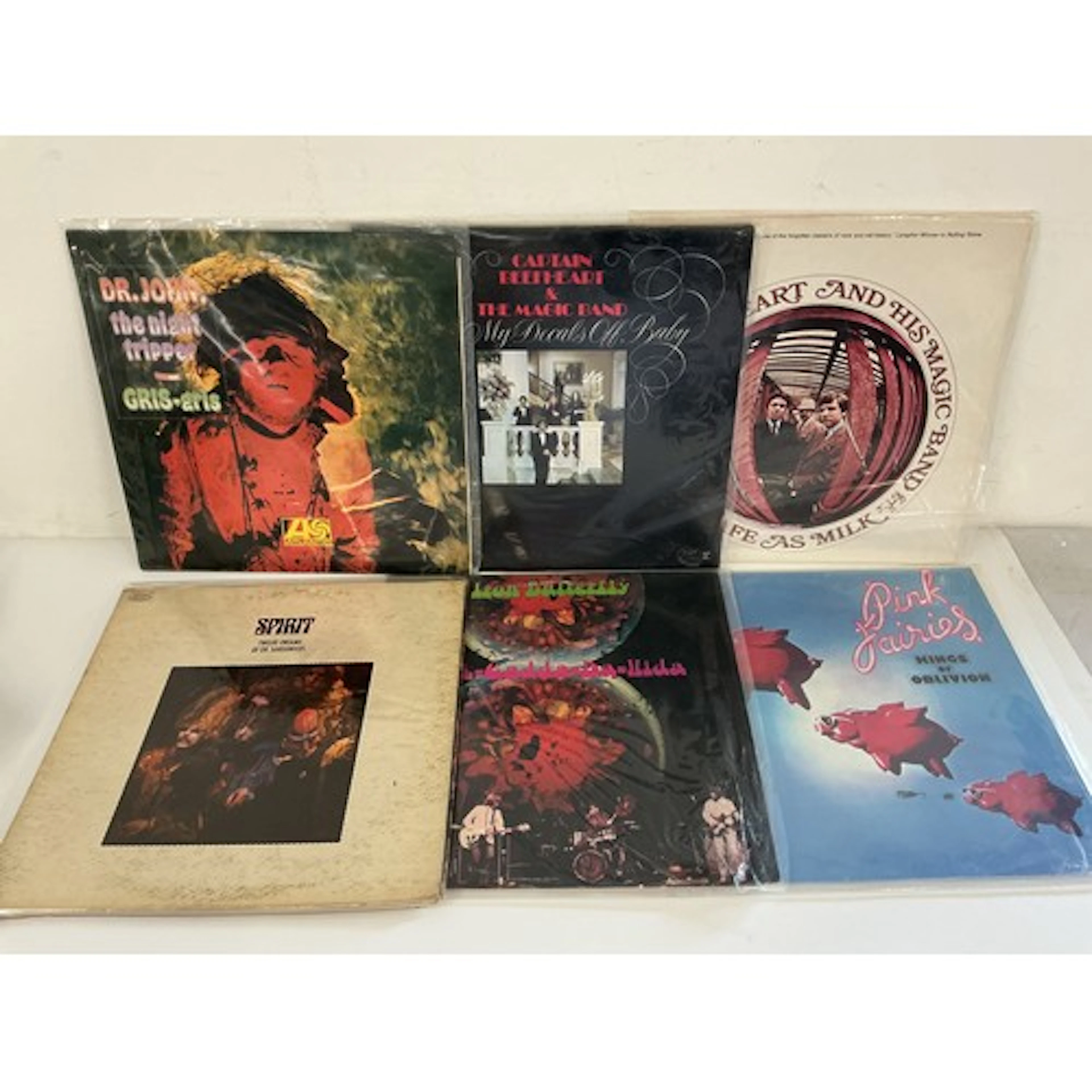Six LPs by various artists including Captain Beefheart, Iron...