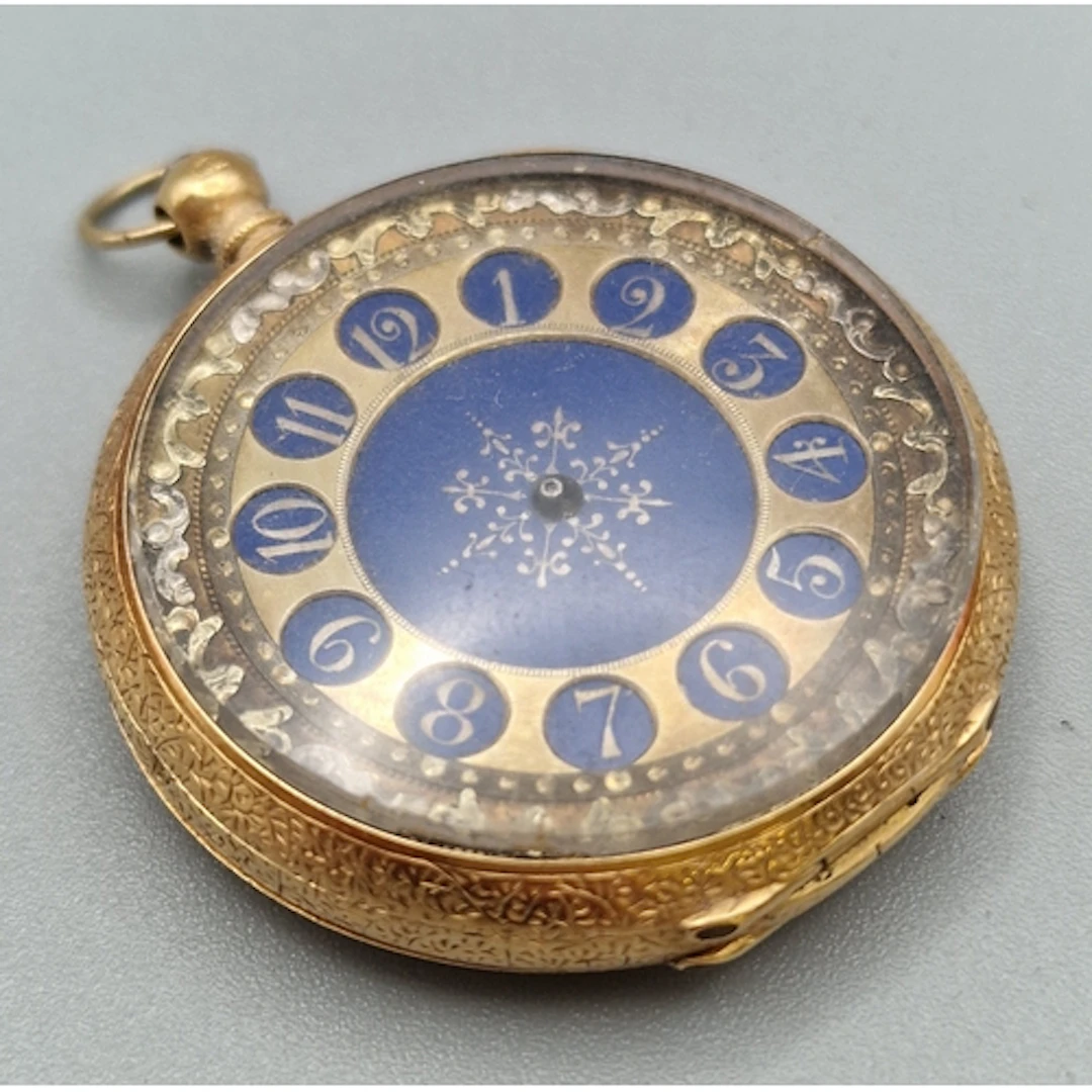 Late 19th early 20th century 18K gold engraved lady's fancy ...