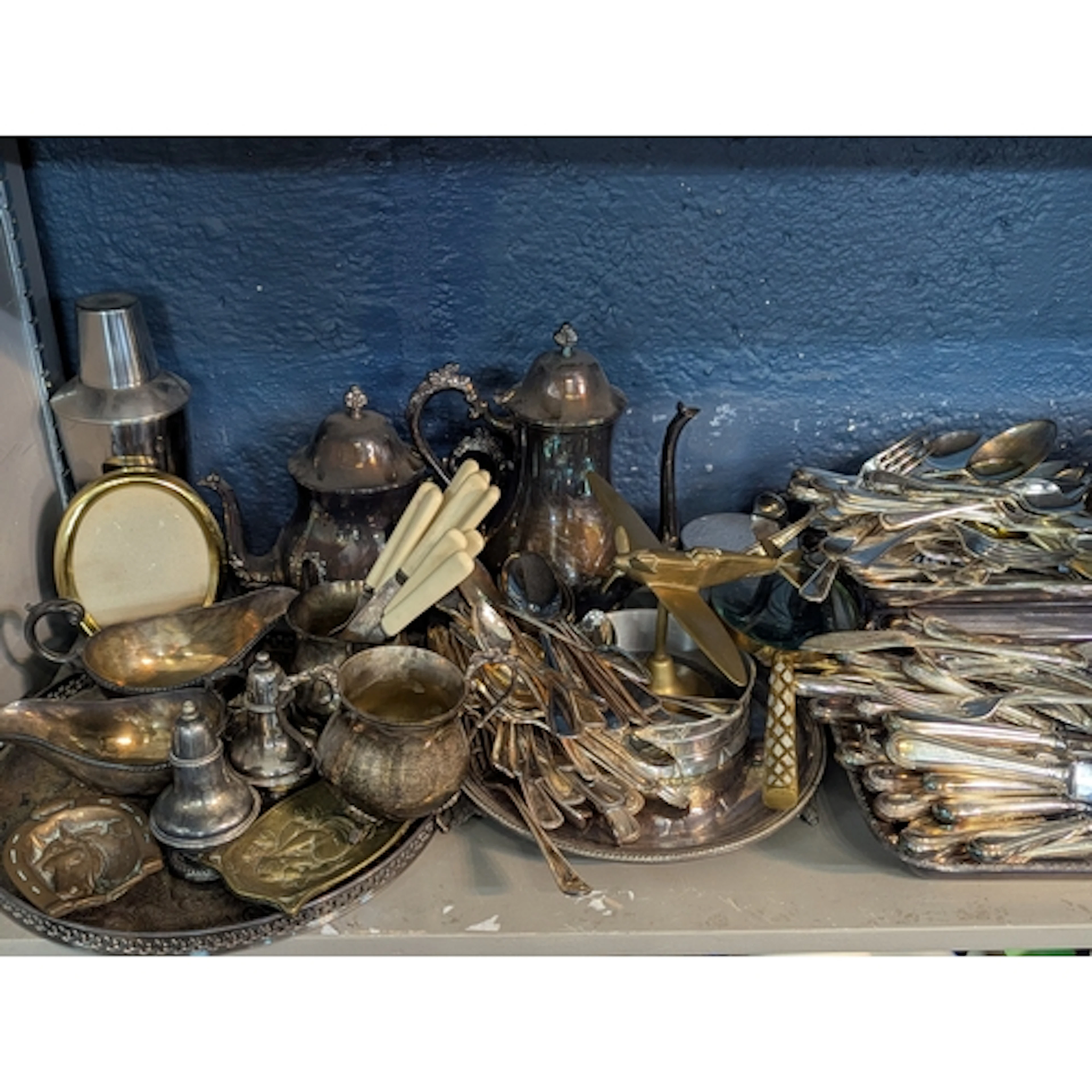 Silver-plate and mixed metalware to include a pair of tureen...