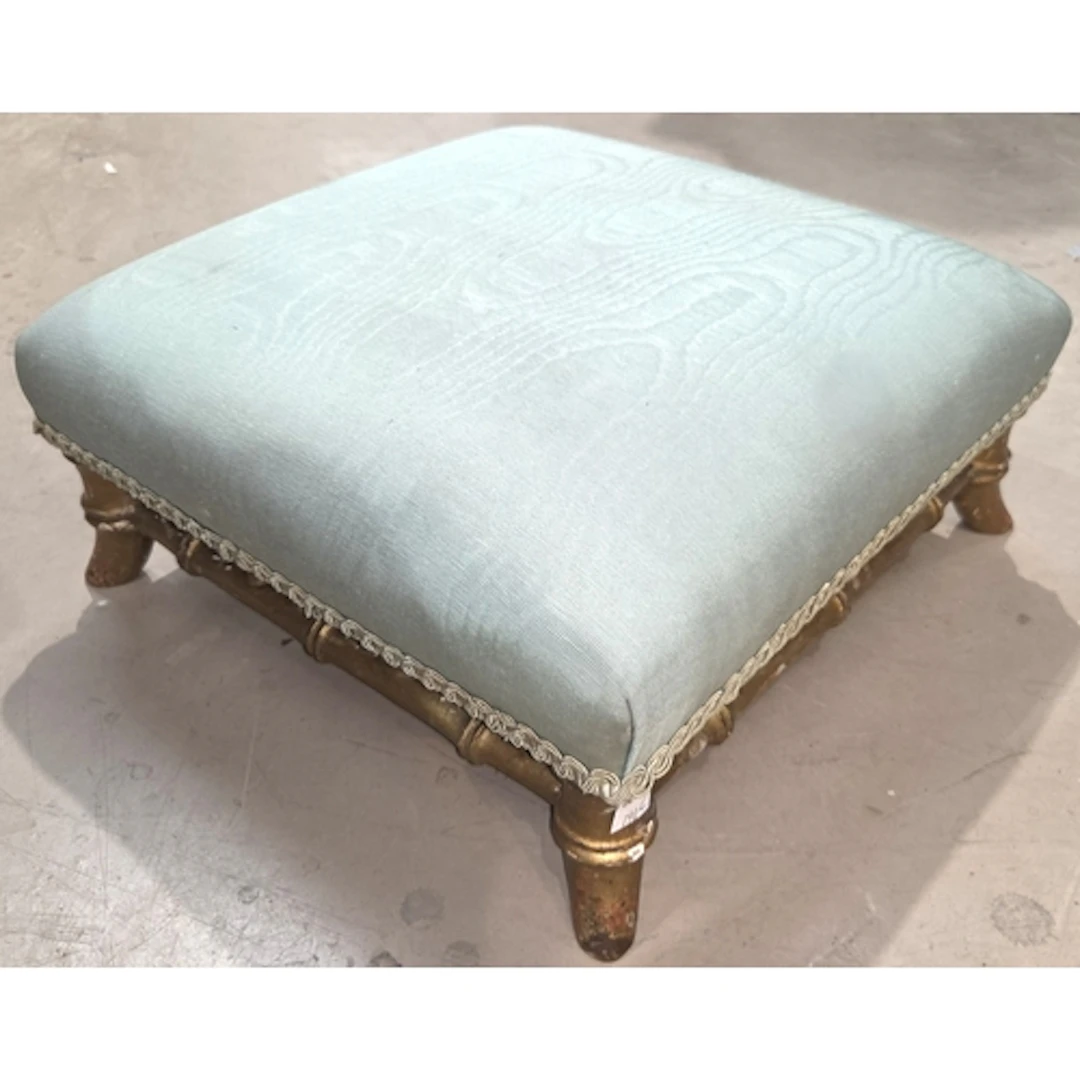 A 19th century Regency period square top gilt framed foot st...