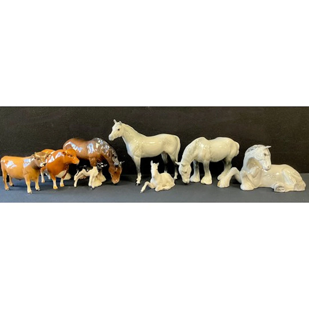 Beswick - a dapple grey racehorse, 18.5cm high; dapple grey ...