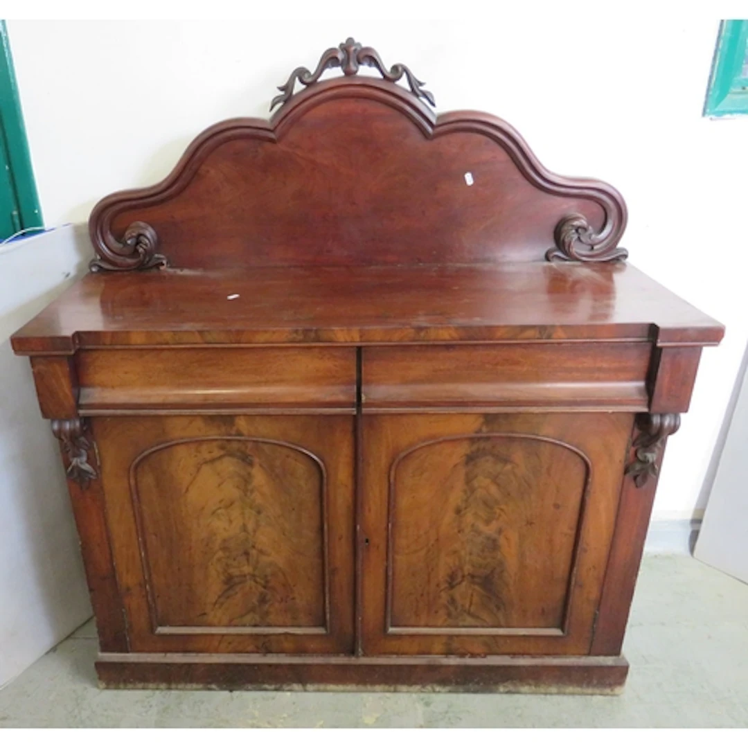 Antique Mahogany Chiffonier Sideboard, shaped backboard, 2 ...