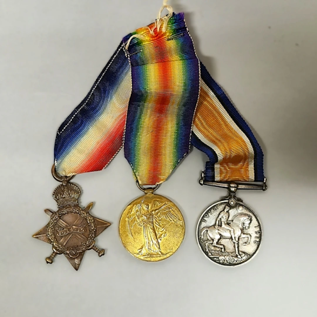 WWI campaign medal trio with ribbons for 54242 SJT. S.C. Pan...