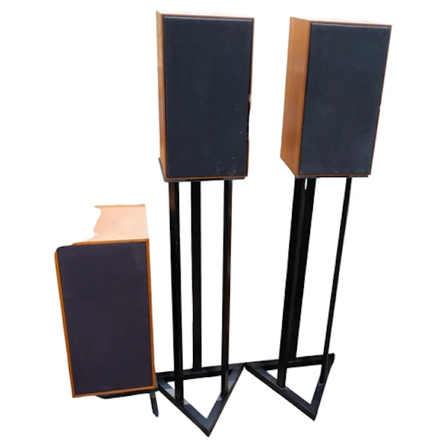 A pair of mid-century teak-cased Omar speakers, Winchester m...