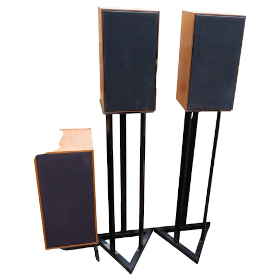 A pair of mid-century teak-cased Omar speakers, Winchester m...