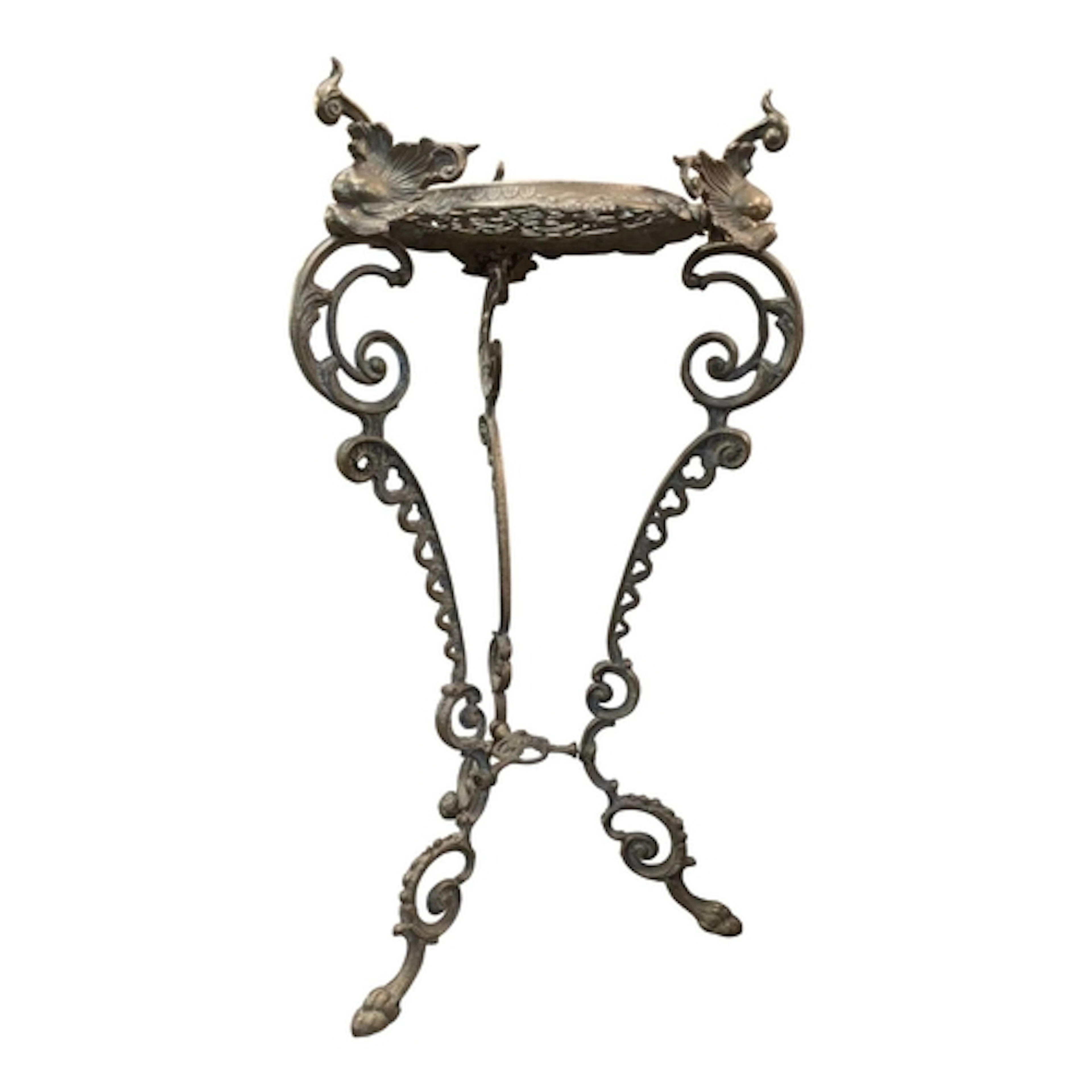 A 19th century Victorian brass rococo syle plant stand / jar...