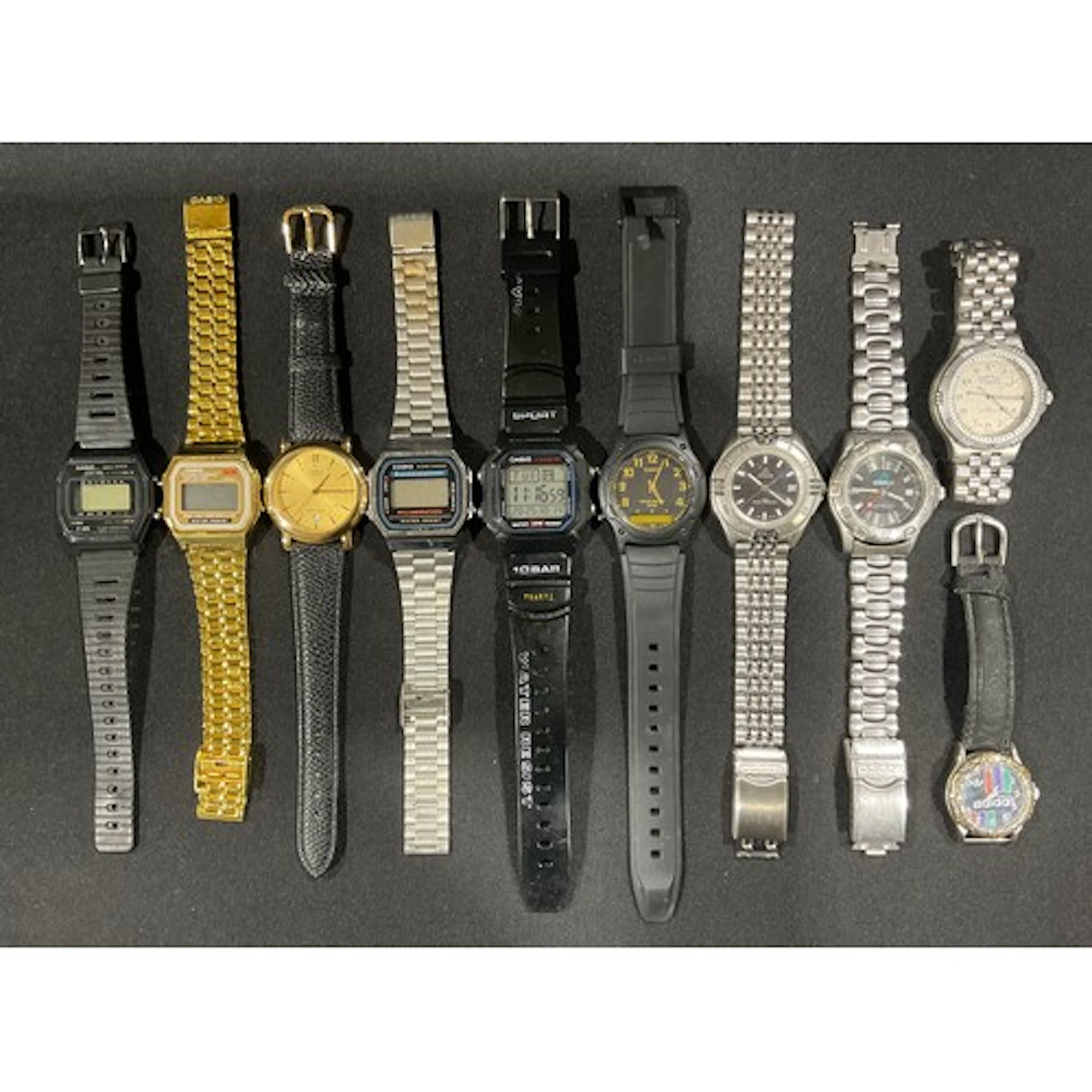 Watches - a quantity of ten Casio and Adidas gentleman’s wri...