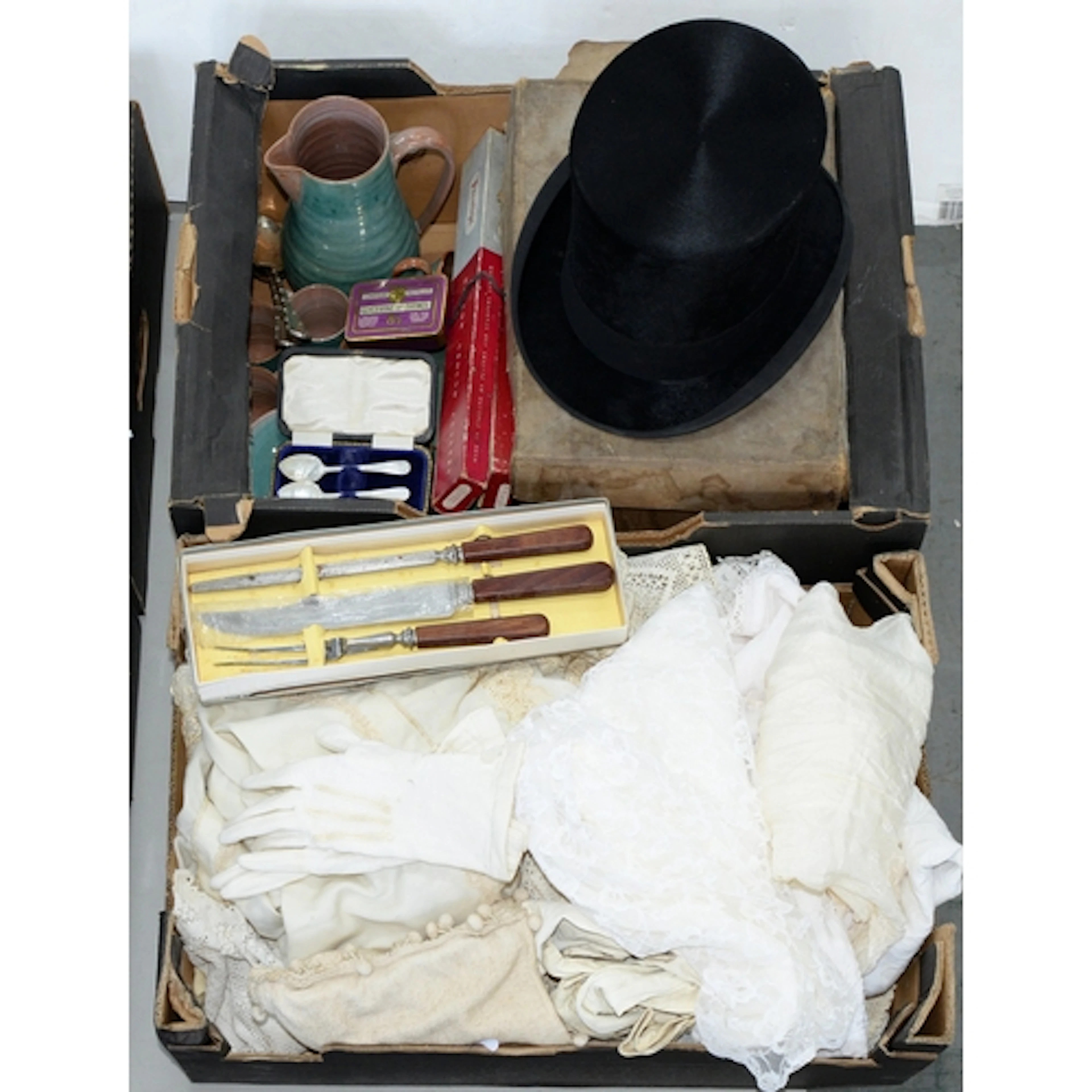 Vintage clothing. A gentleman's silk top hat, early 20th c, ...