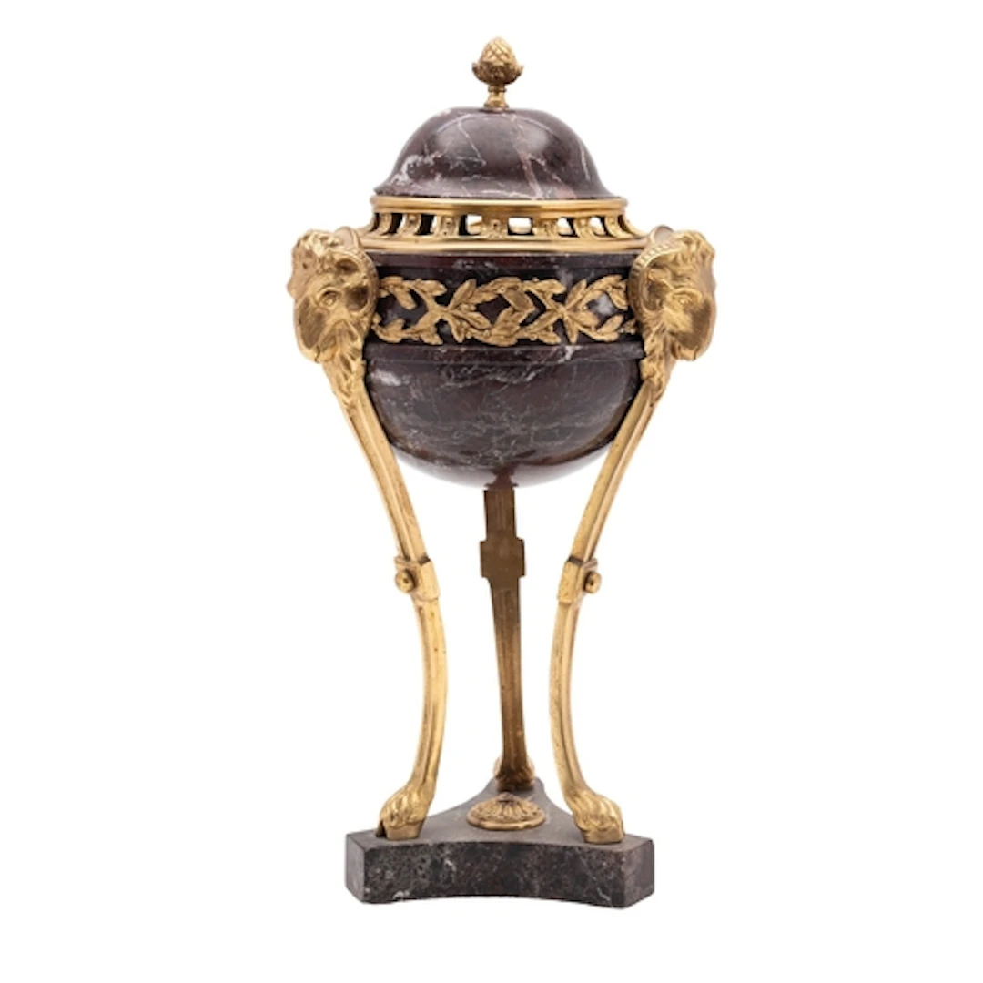 A marble and gilt bronze mounted brule-parfum in Louis XVI t...