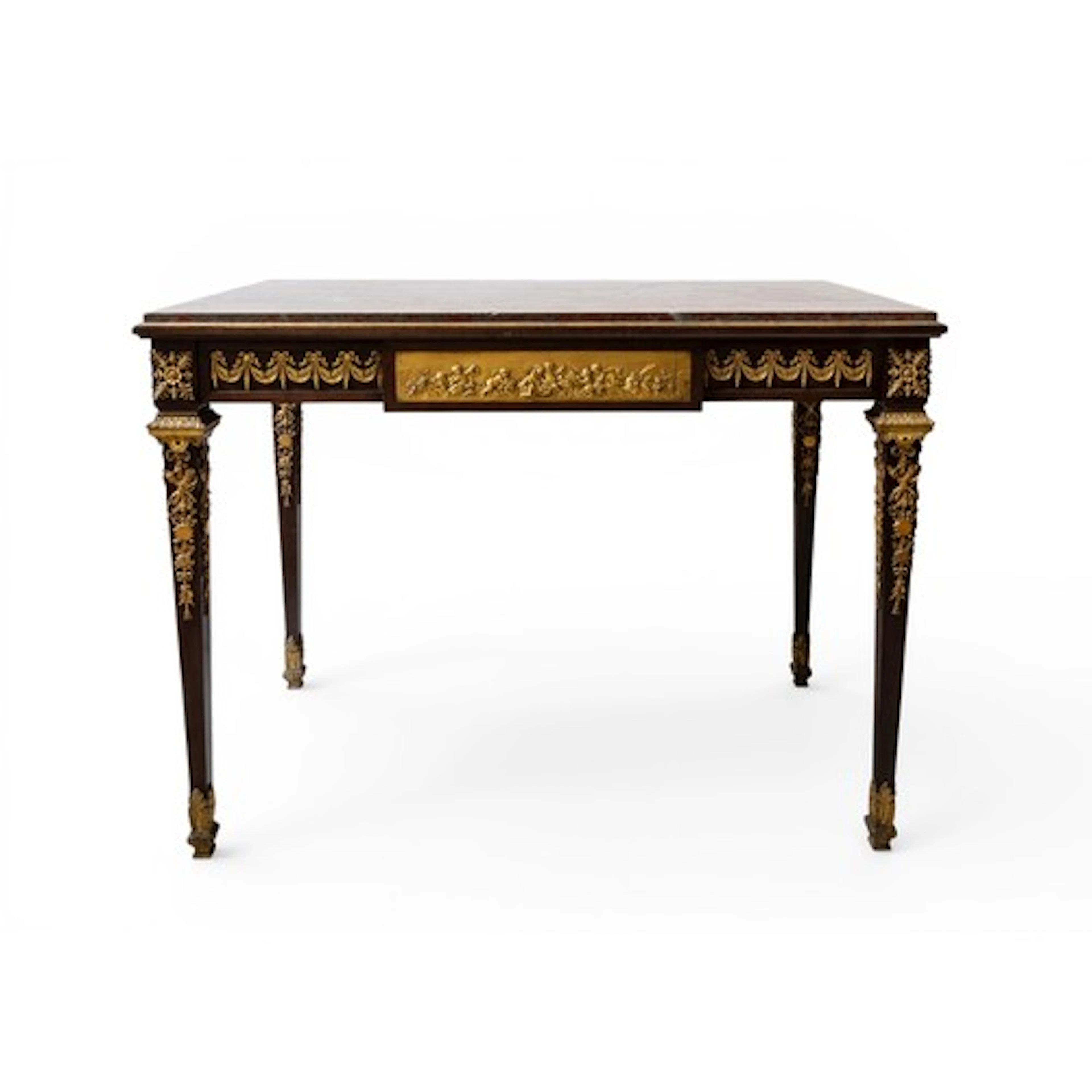 A FINE LOUIS XVI STYLE MARBLE TOP CONSOLE OR CENTRE TABLE I...
