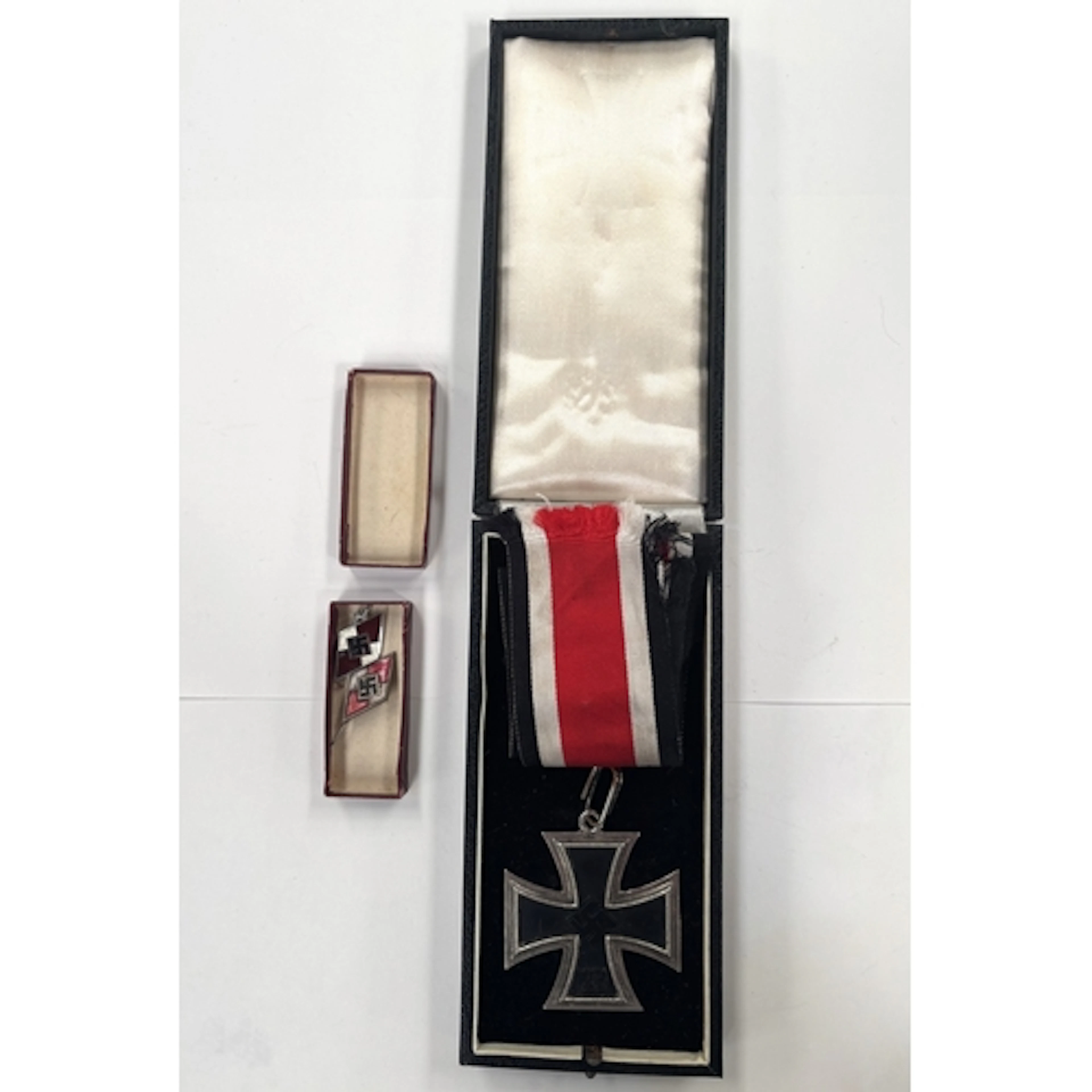 A WWII German pattern knights cross of the iron cross with o...