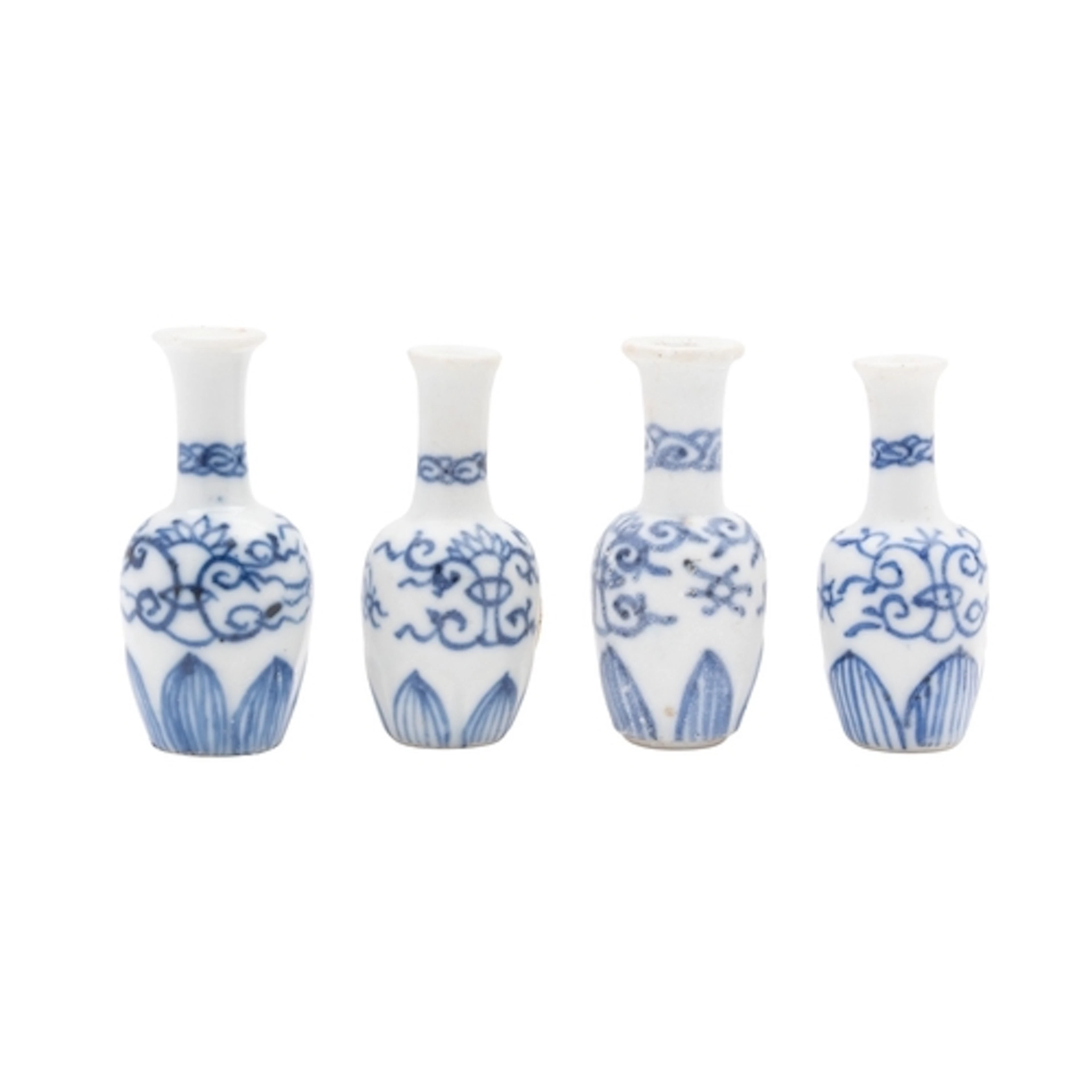 Vung Tau cargo four miniature porcelain 'Dolls House' vases ...