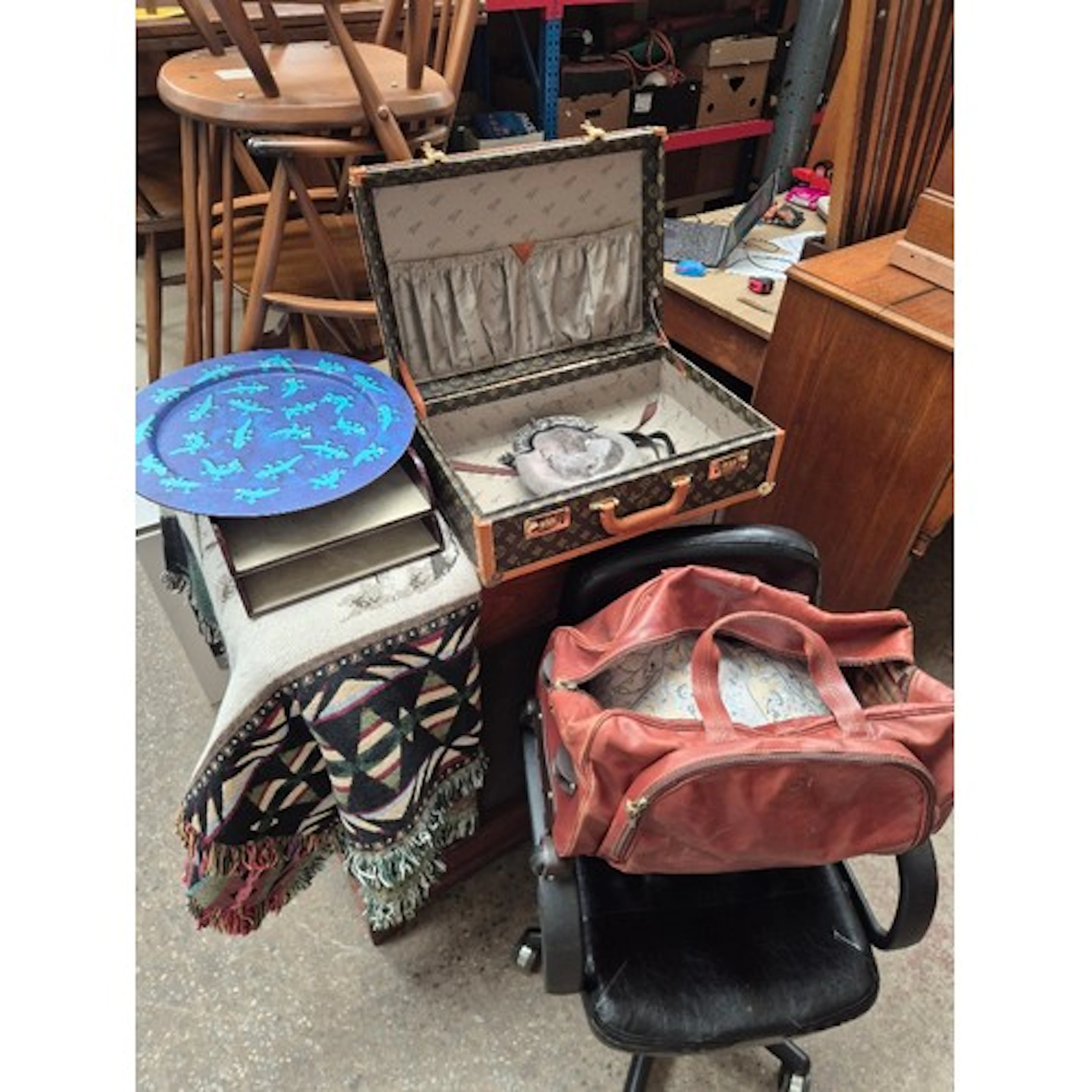 A group of assorted item to include a travel bag 'The Bridge...