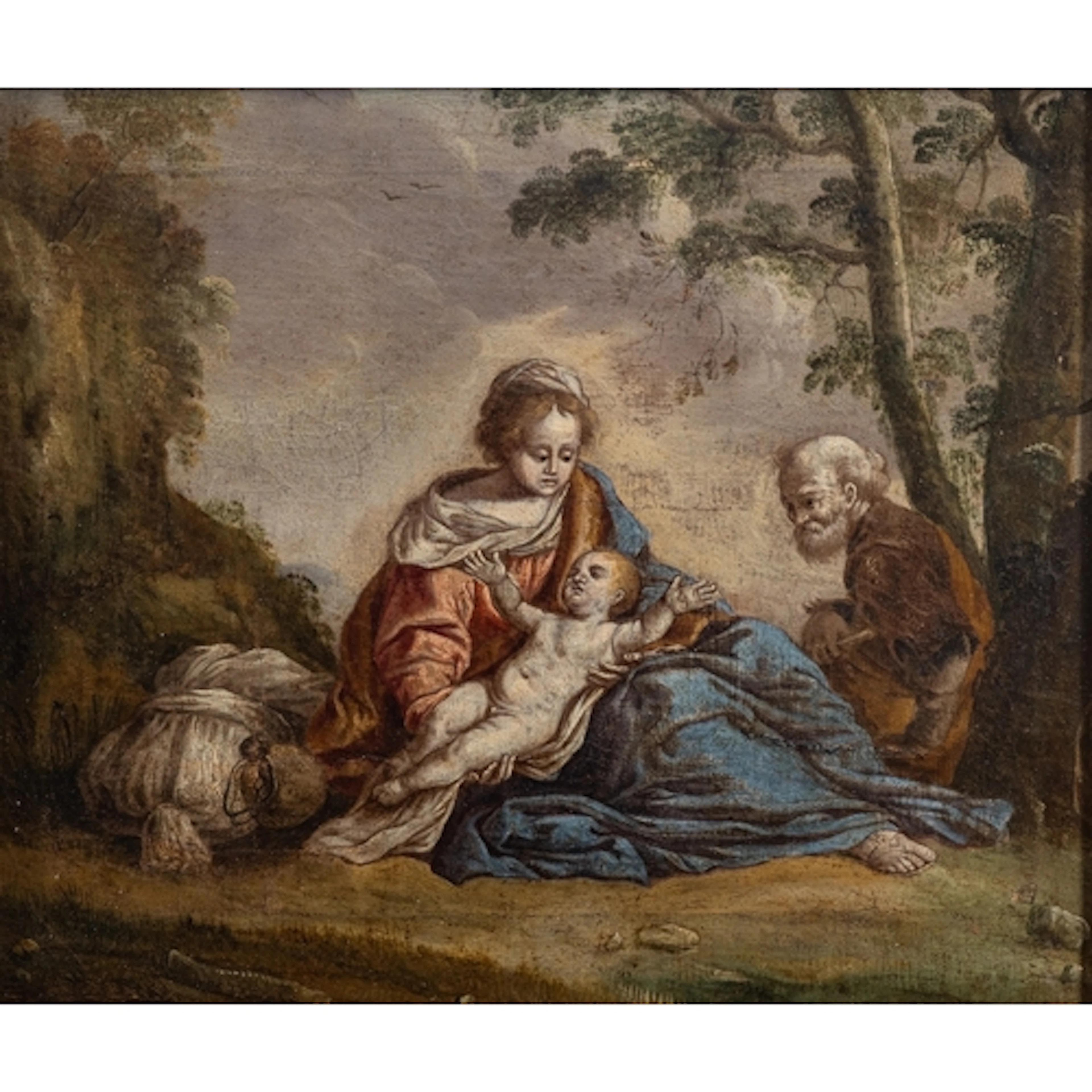 17th Century Italian school - The Holy Family - Oil on can...