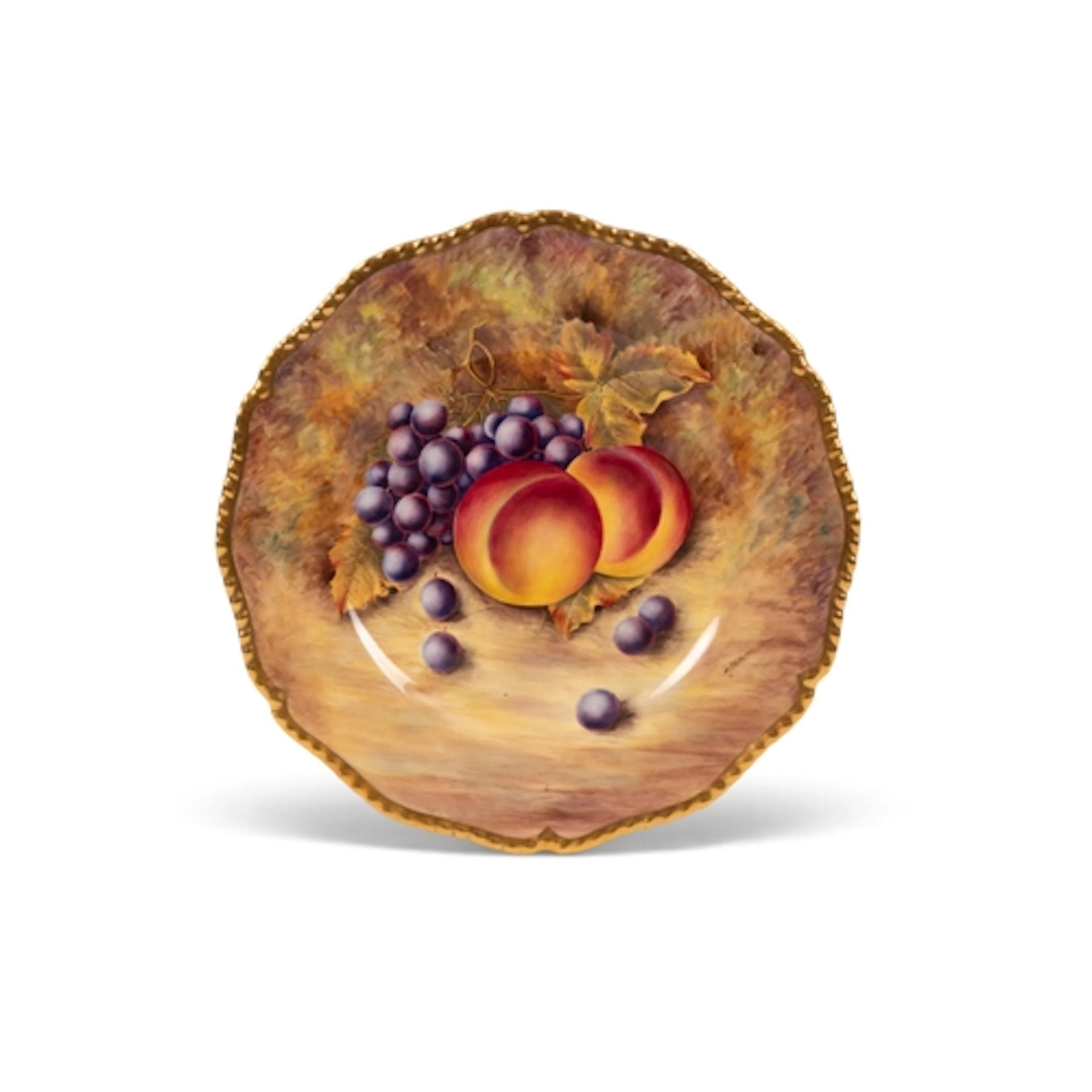 A large Royal Worcester fruit-painted plate, modern, painted...