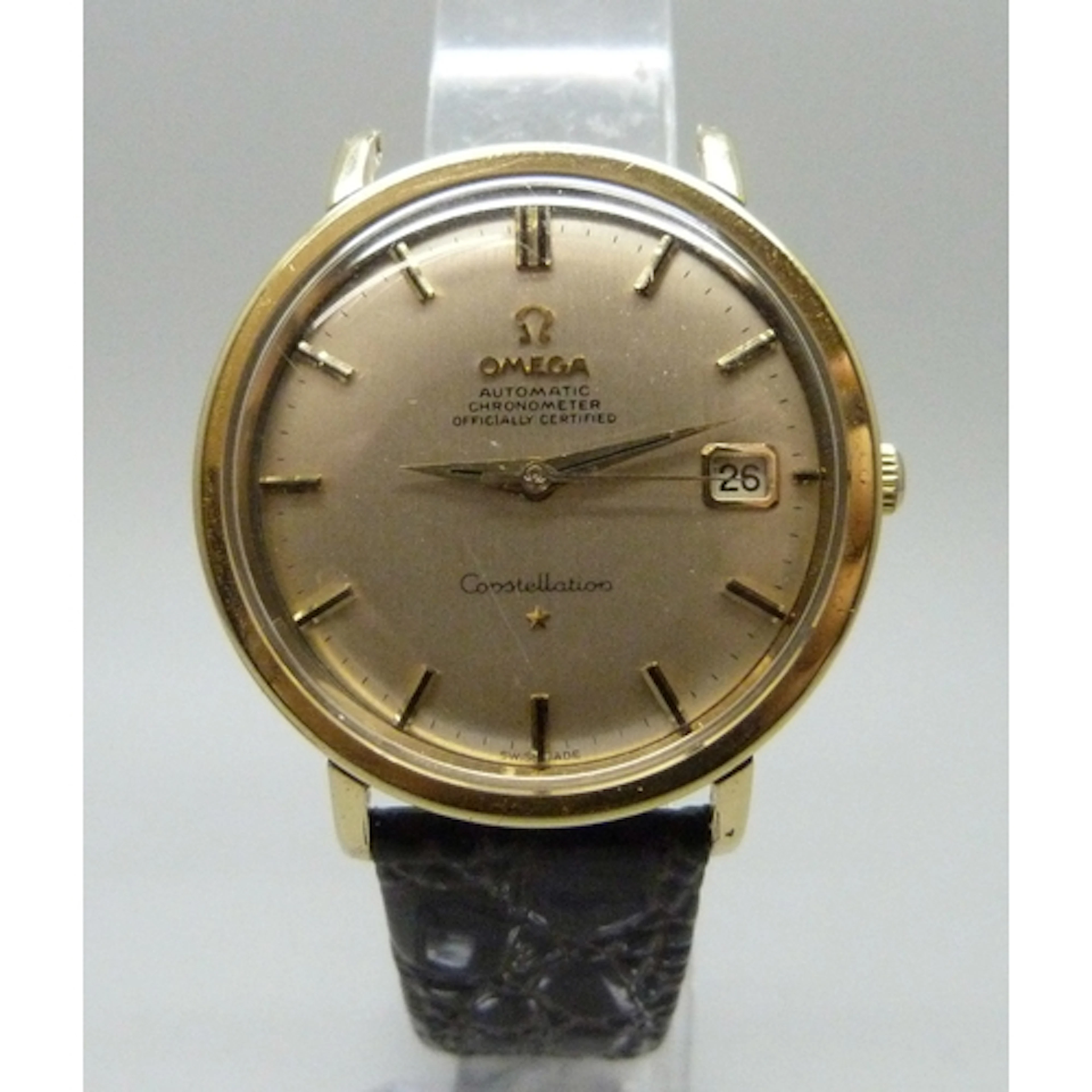 A gold plated Omega Constellation automatic wristwatch with ...