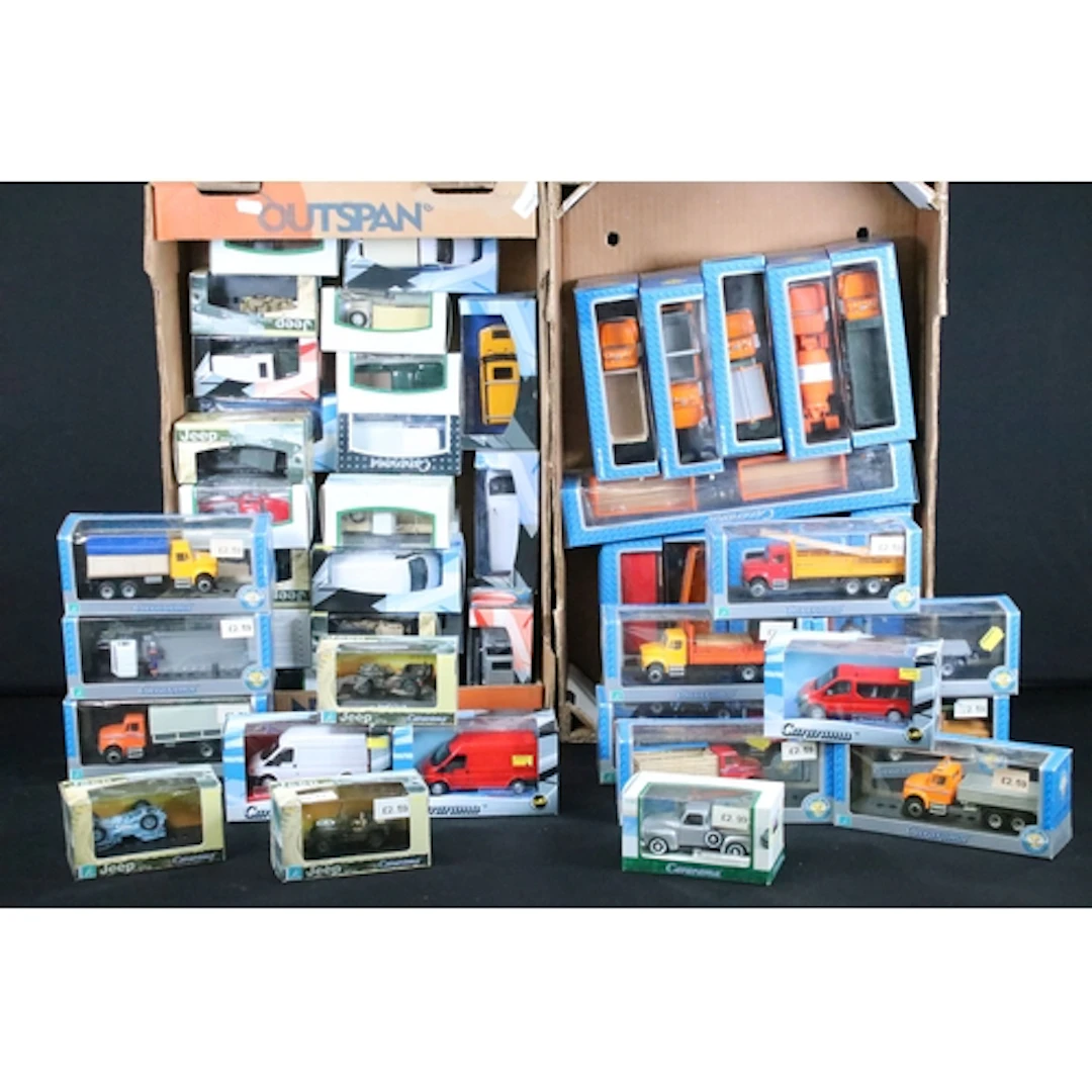 Over 55 boxed Cararama diecast models featuring various mode...