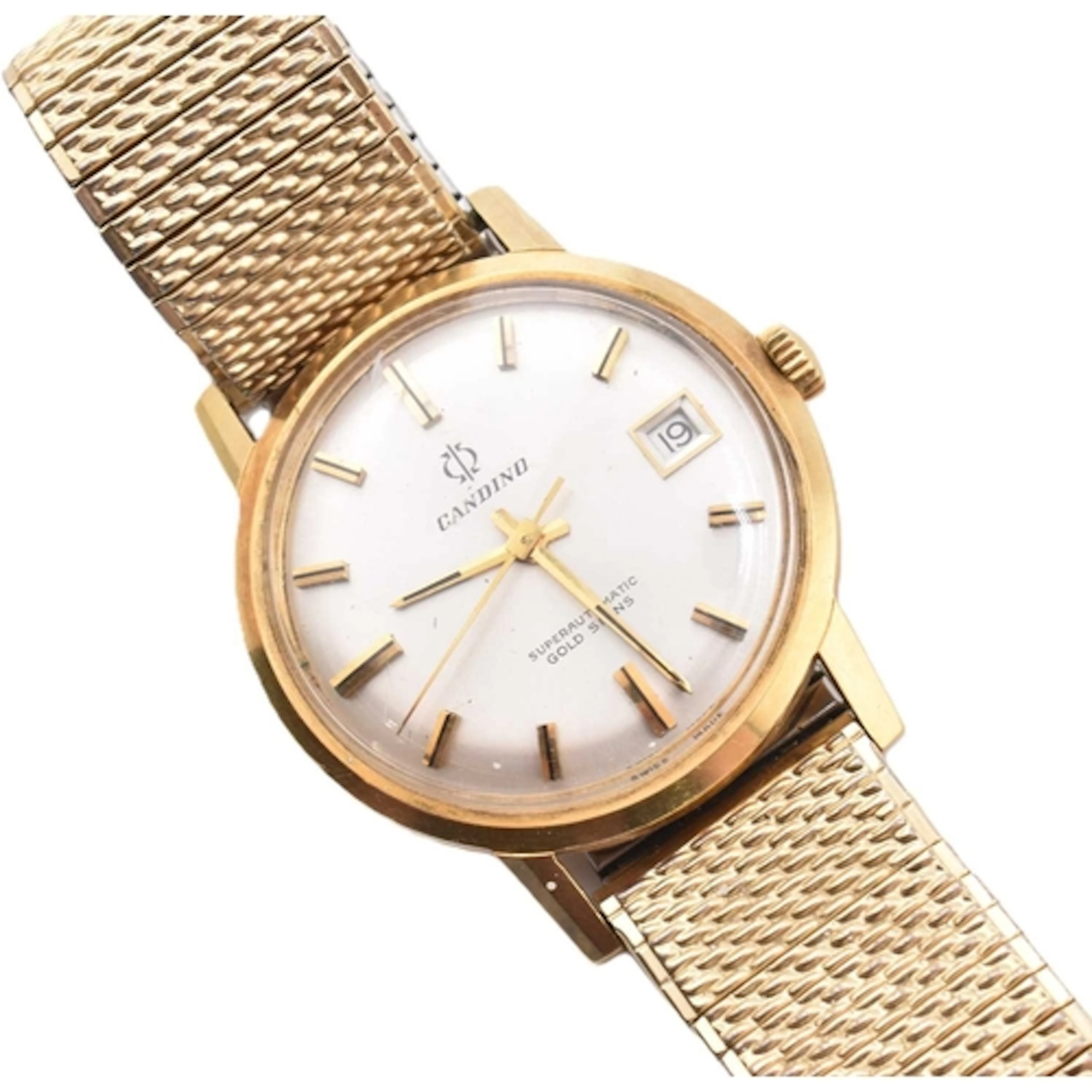 An 18ct gold Candino automatic wristwatch on an expanding me...