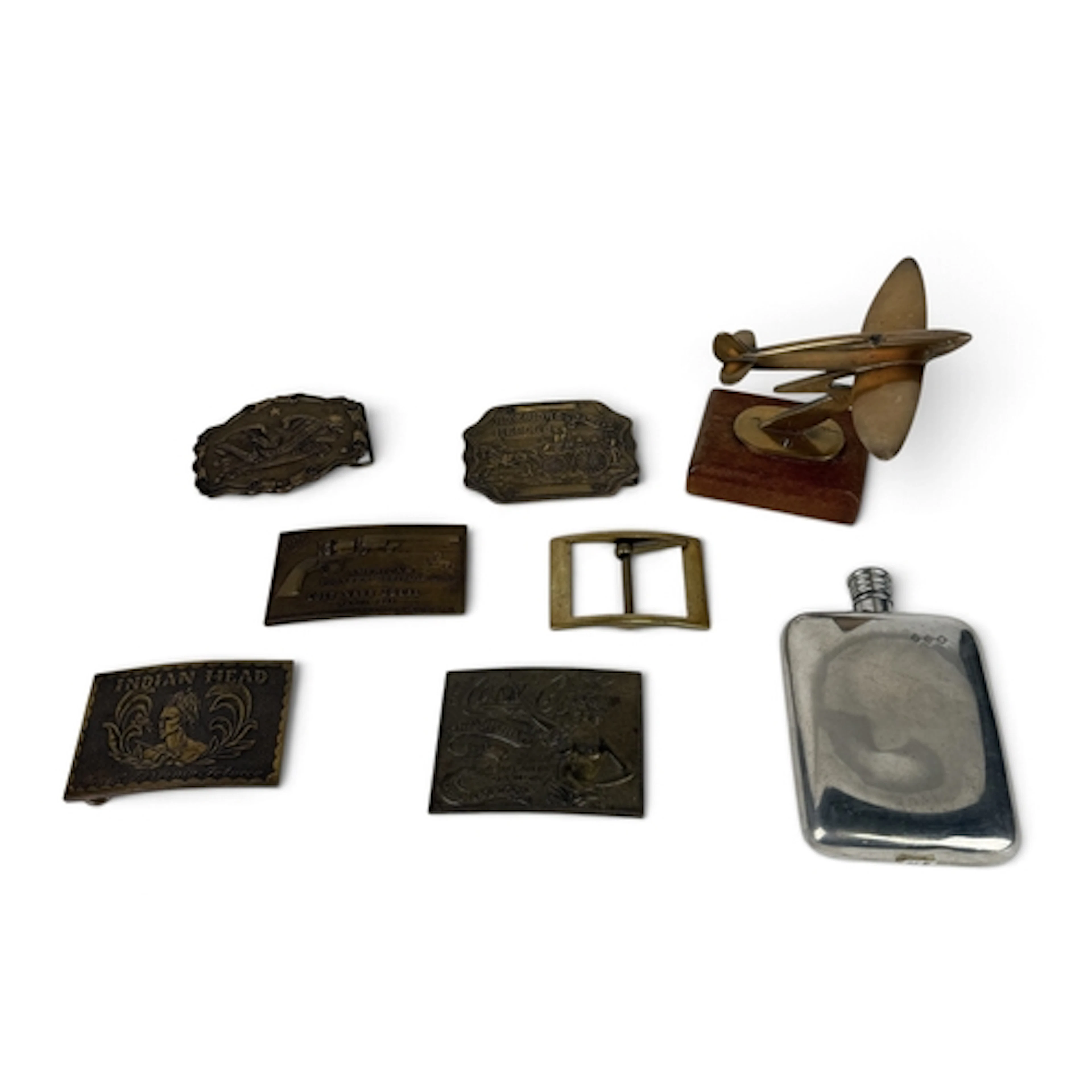 A GROUP OF VINTAGE BELT BUCKLES TO INCLUDE TIFFANY FOUNDRY T...
