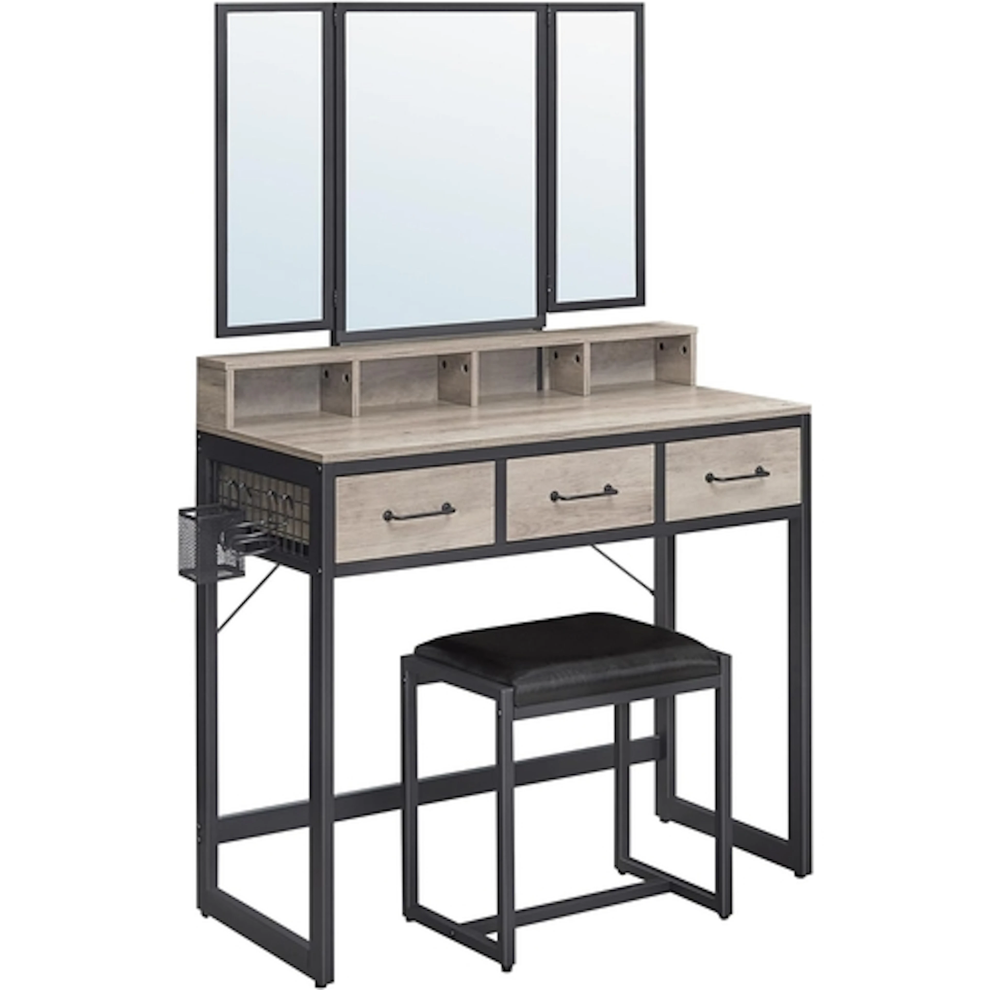 SONGMICS VASAGLE VANITY TABLE Dressing table with 3-piece fo...