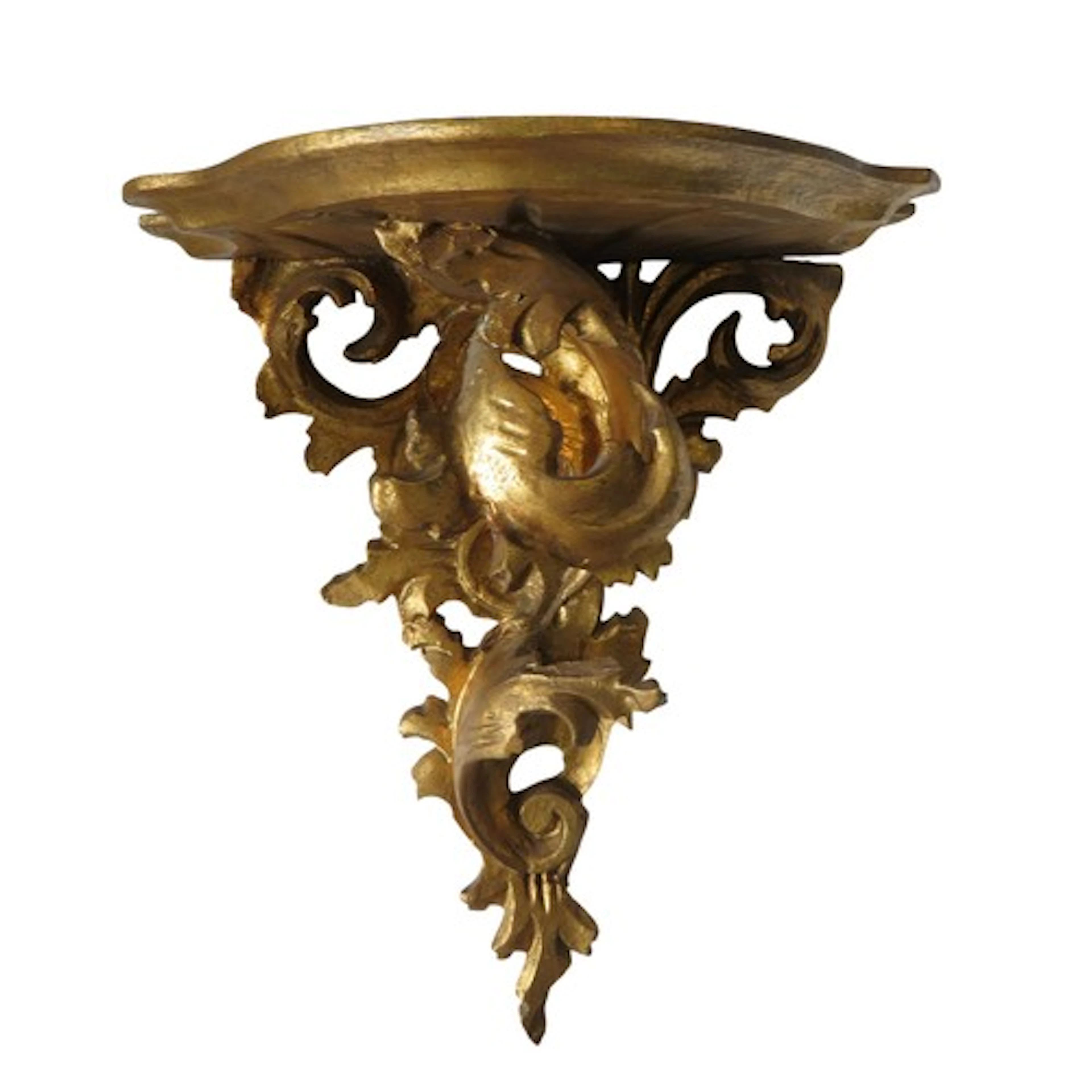 AN ITALIAN CARVED GILT WOOD ROCOCCO WALL NICHE late 19th Cen...