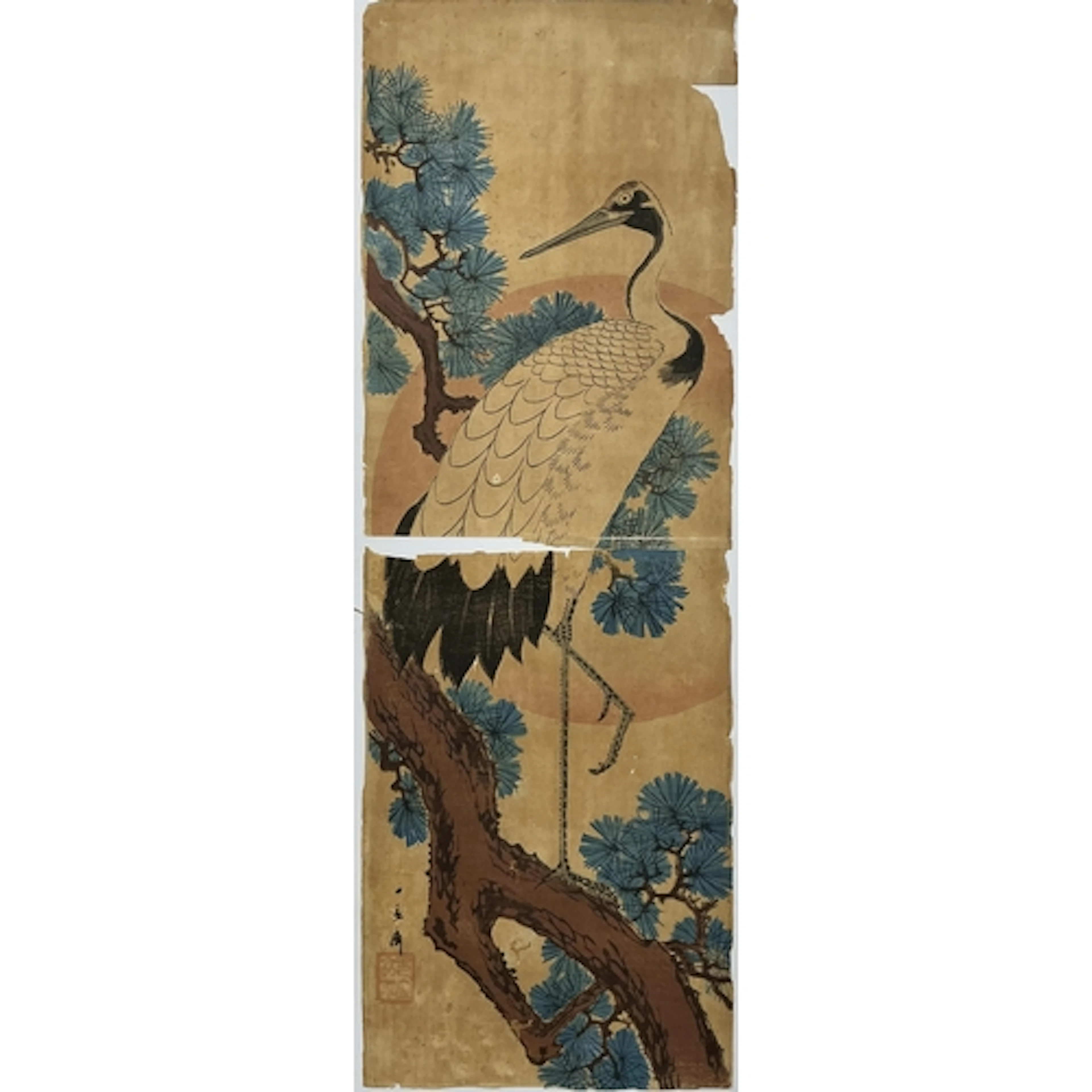 Utagawa Hiroshige (Japanese, 1797-1858) Crane, Pine, and Su...