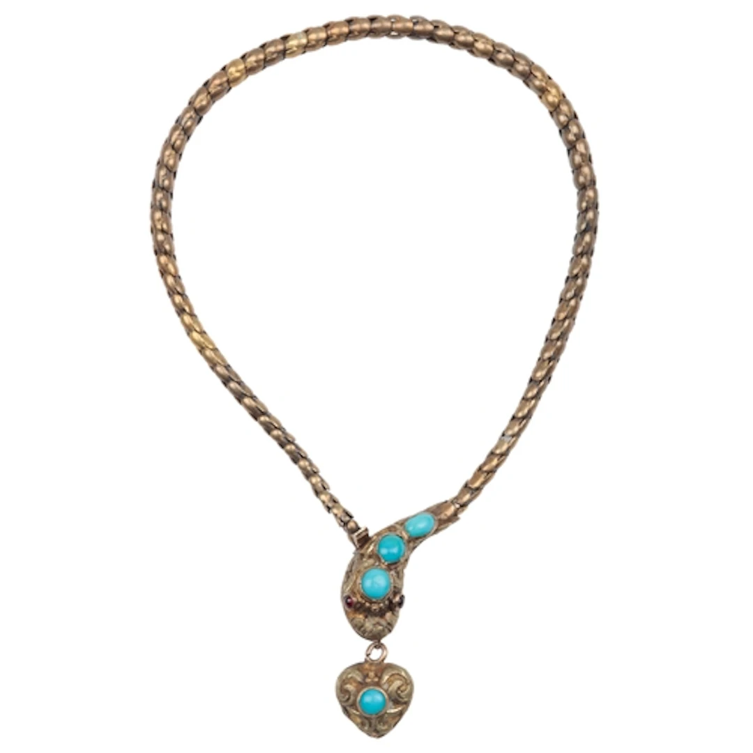 A Victorian gold and turquoise bracelet, mid 19th century, d...