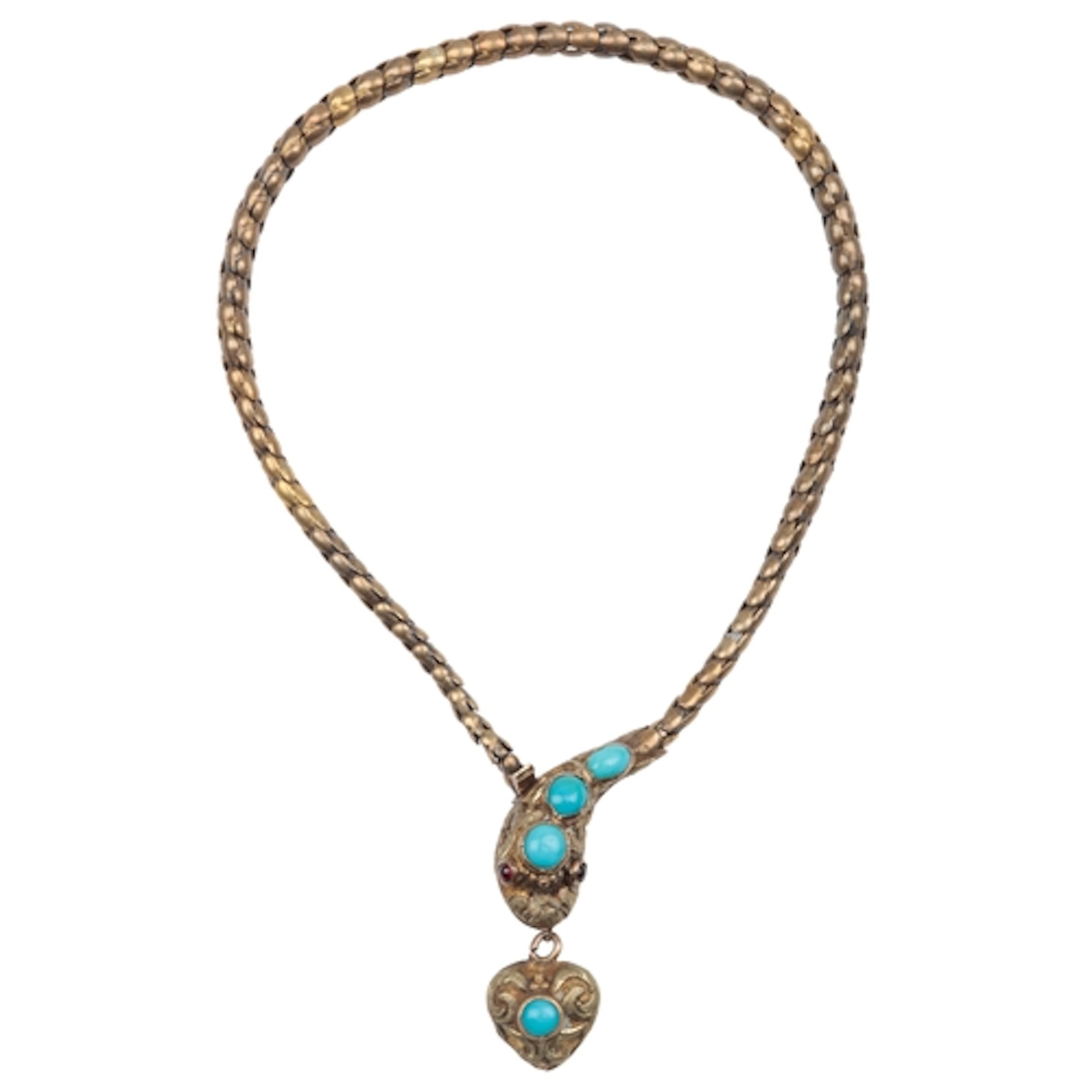A Victorian gold and turquoise bracelet, mid 19th century, d...
