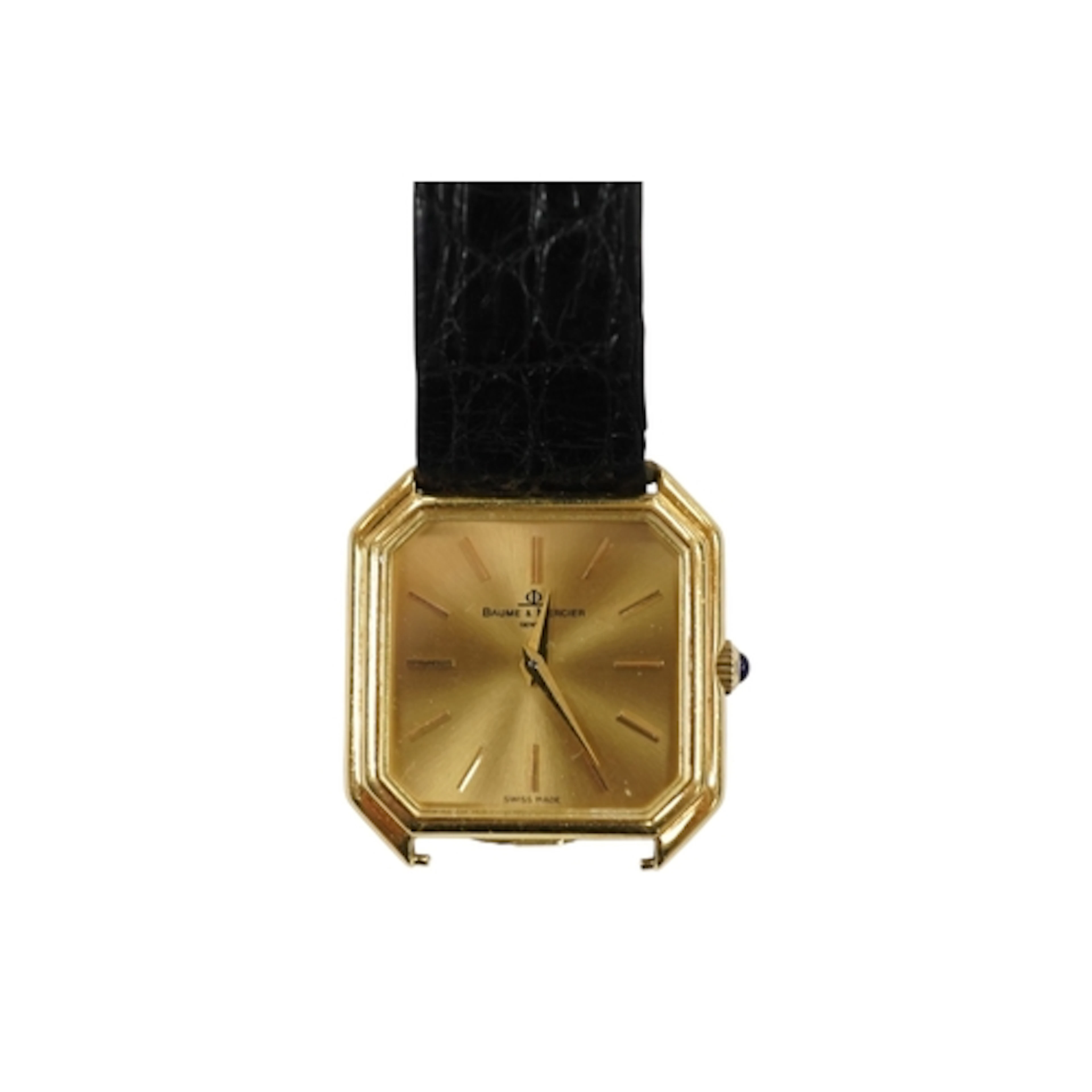 An 18k Baume and Mercier octagonal manual wind wrist watch, ...