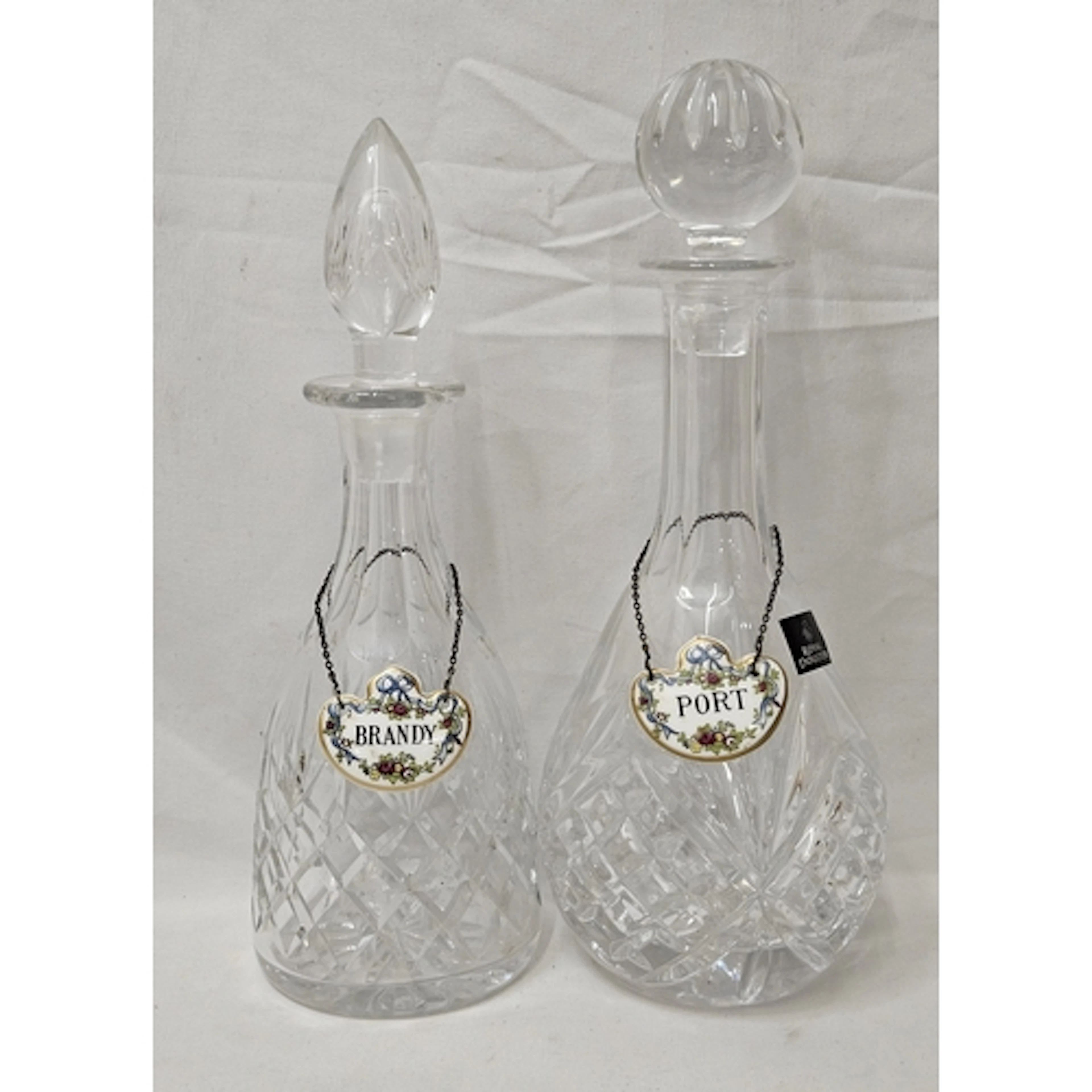 2 Spirit Decanters incl. Royal Doulton, with ceramic Coalpor...