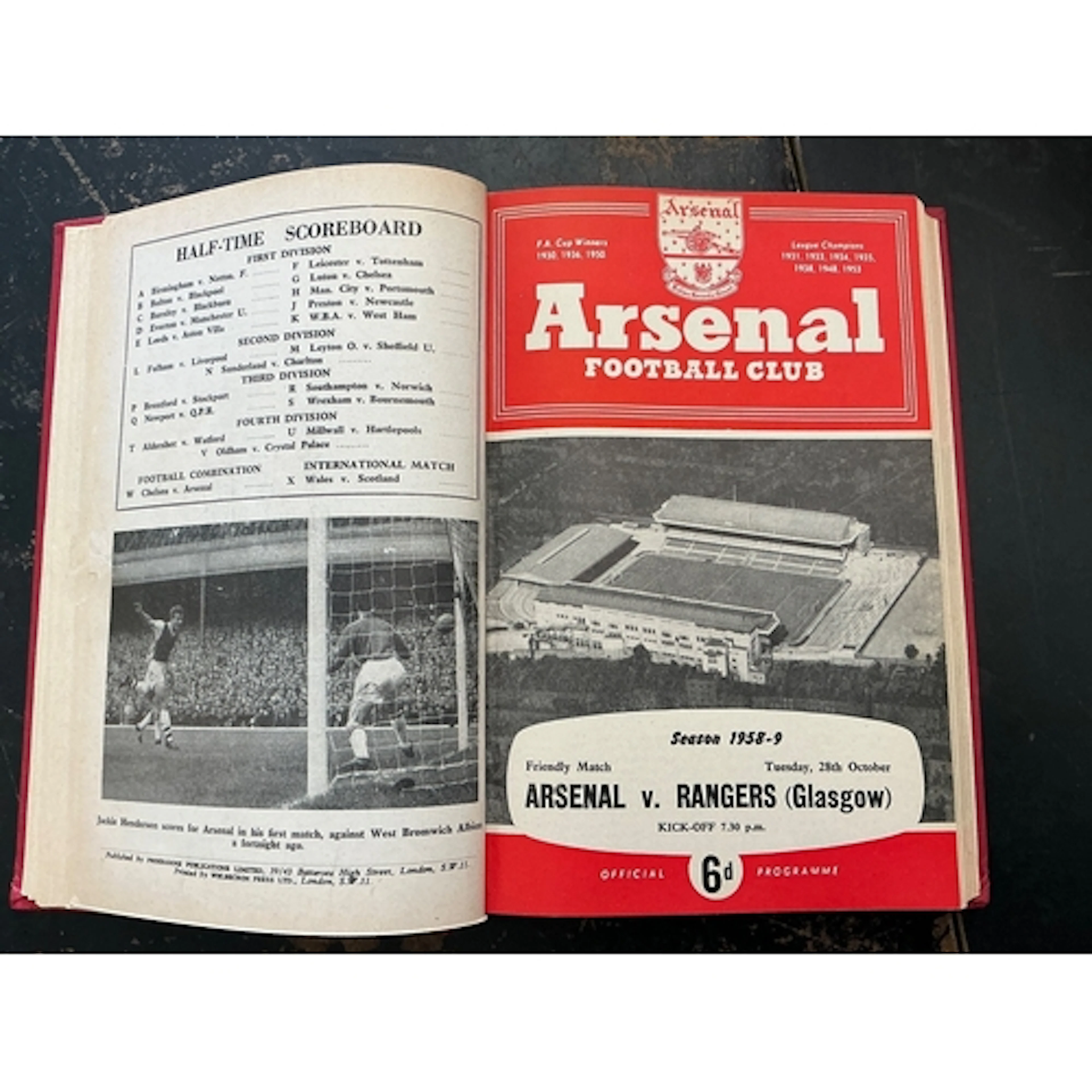 Arsenal 58/59 Bound Volume Of Football Programmes: Includes ...