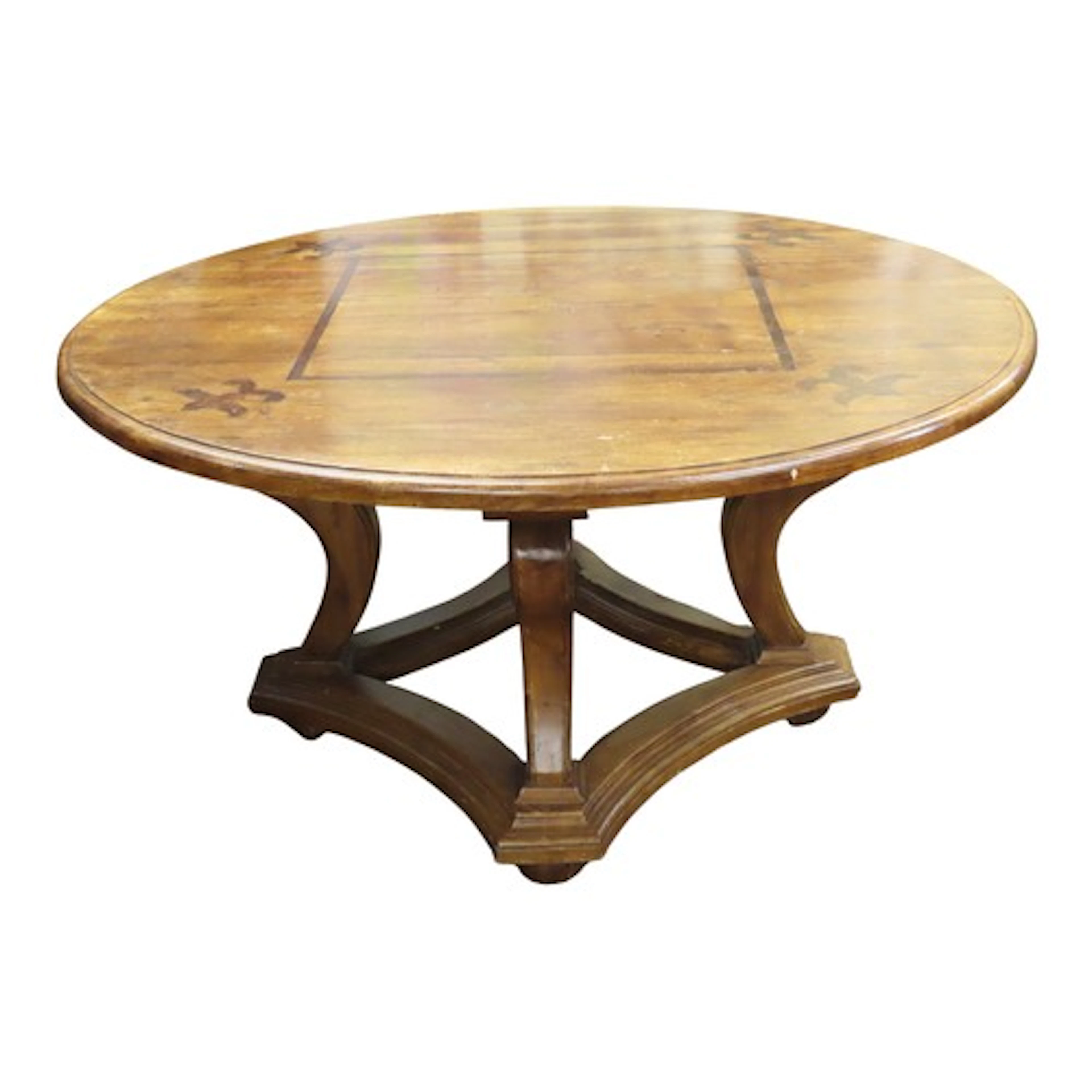 A 19th century continental walnut centre or dining table wit...