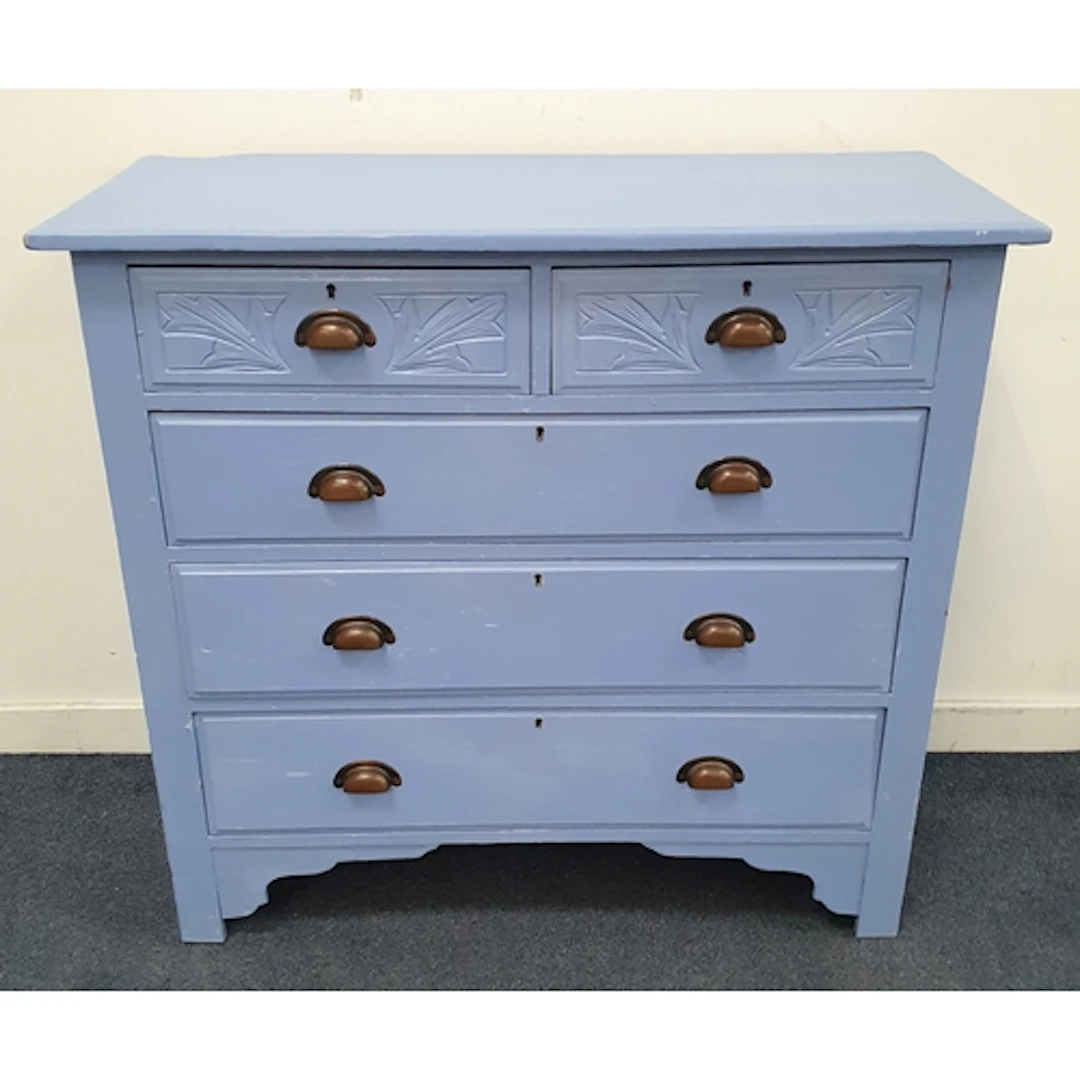 VINTAGE UPCYCLED CHEST OF DRAWERS the five-drawer configurat...