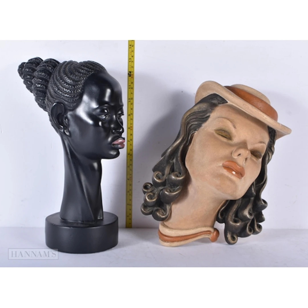 An Ian Douglas Art Deco plaster wall mask depicting the actr...
