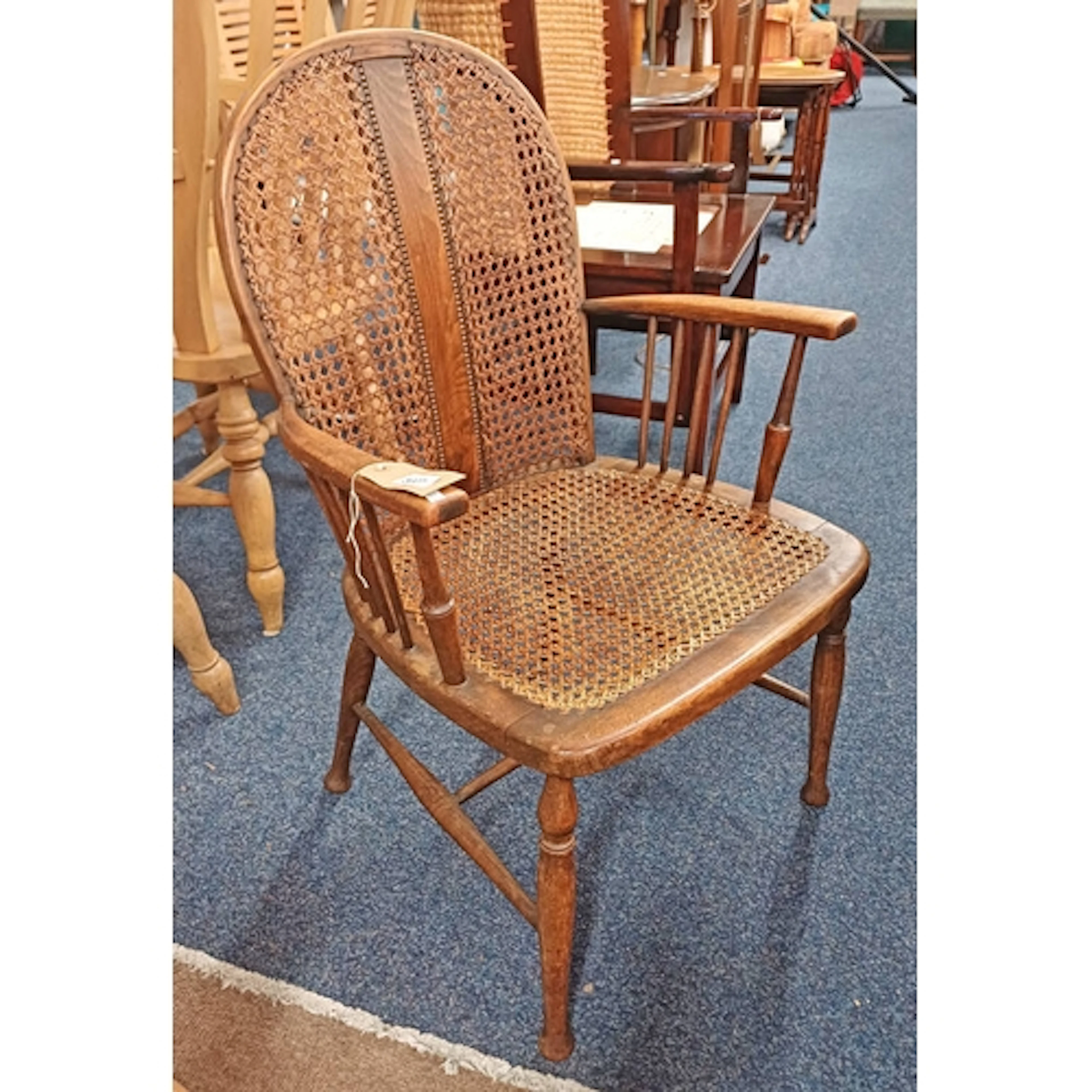 EARLY 20TH CENTURY BERGERE OPEN ARMCHAIR