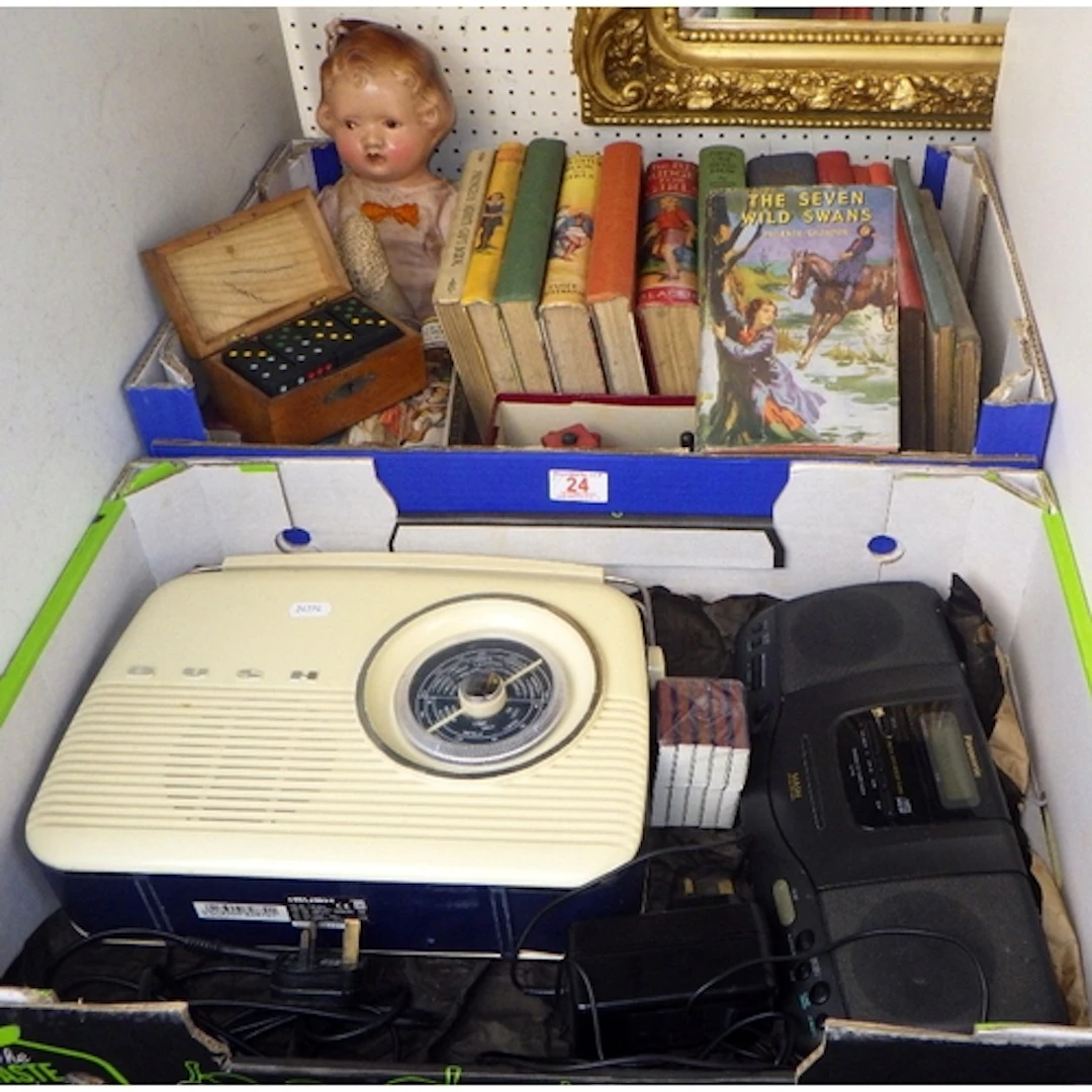 Two radios together with children’s books etc (2)
