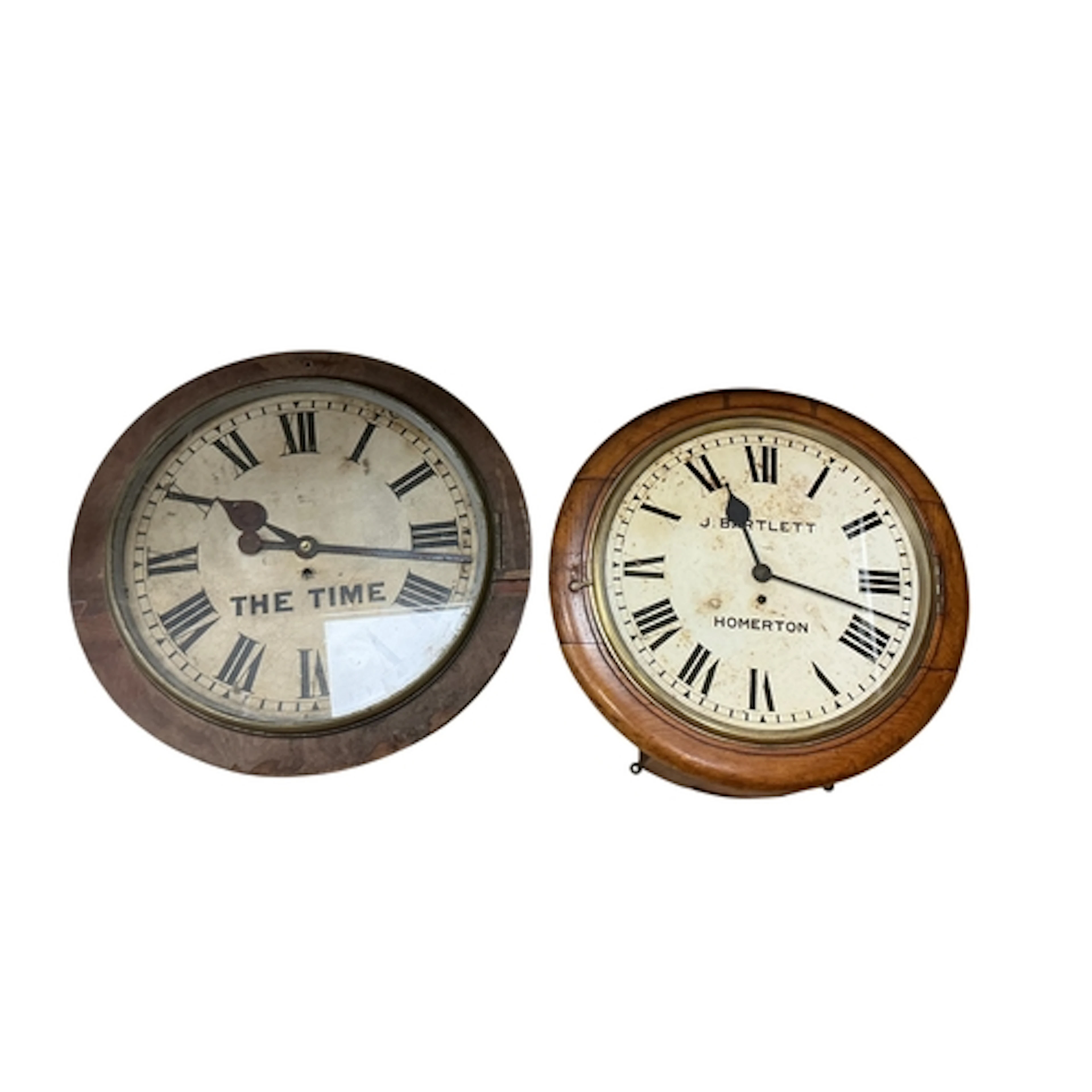 A Victorian mahogany single fusee wall dial marked 'The Time...