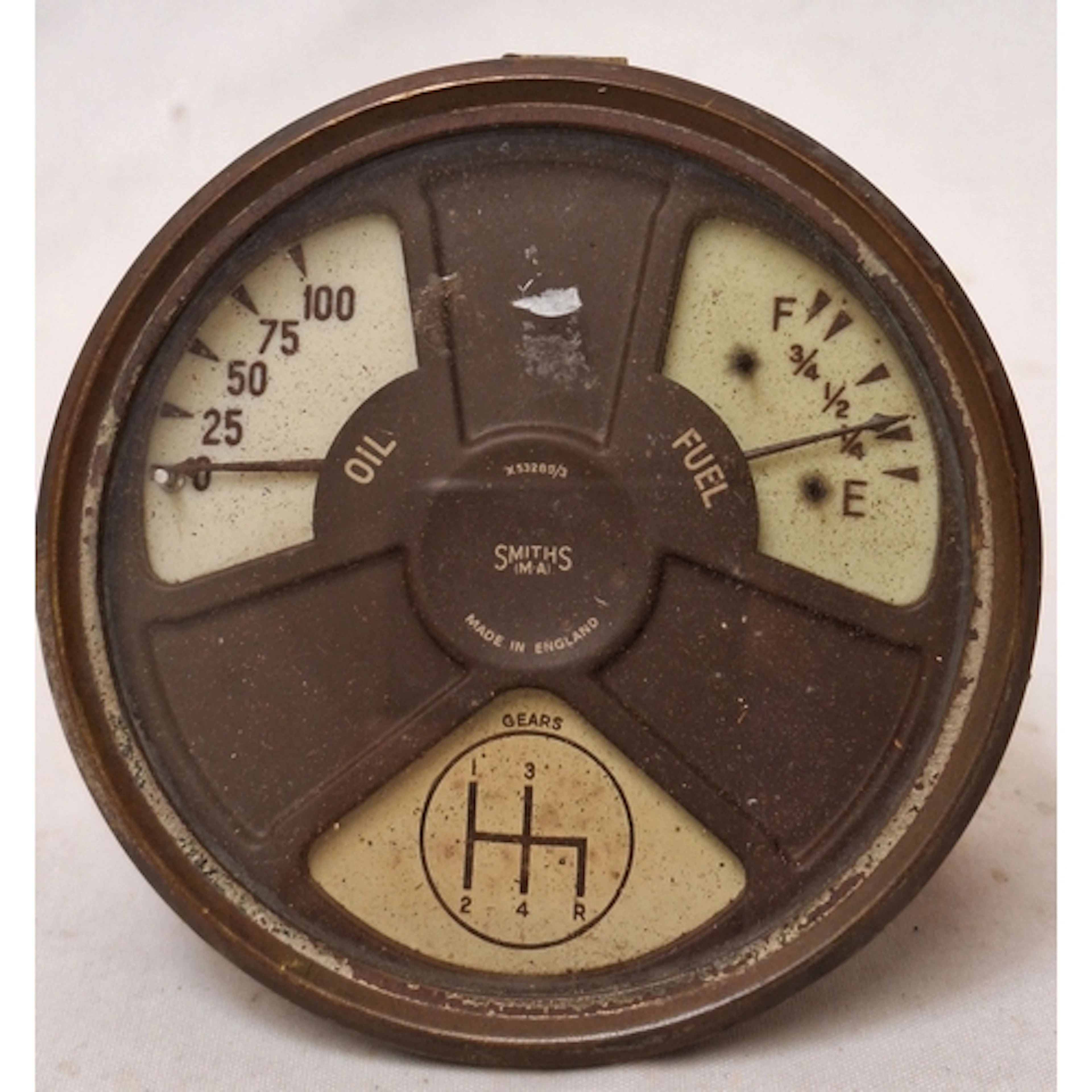 Vintage Smiths Car & Oil Fuel Gauge, No. X5289/3 - 3514