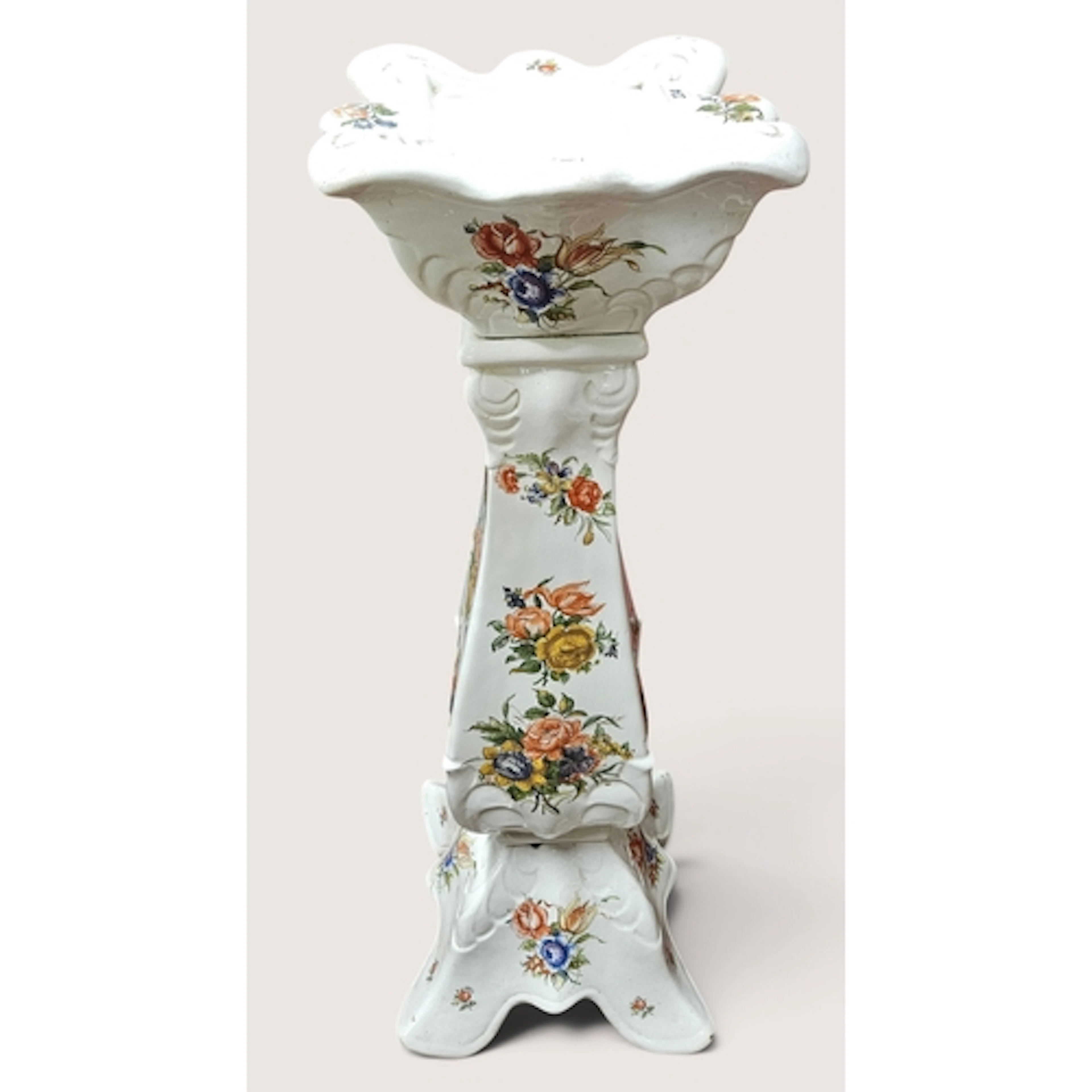 A good 20th Century Pottery Jardiniere and stand.