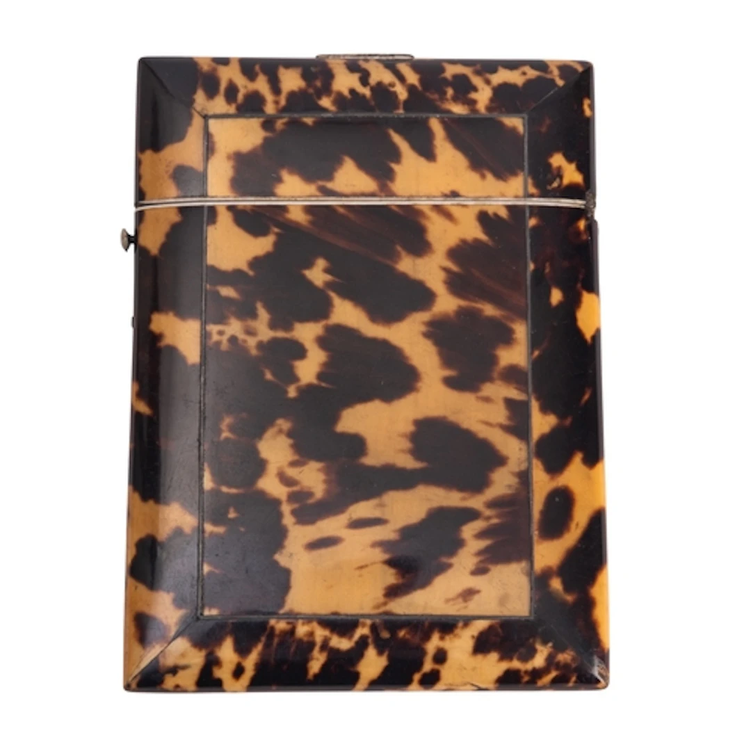 A Victorian tortoiseshell visiting card case, second half 19...