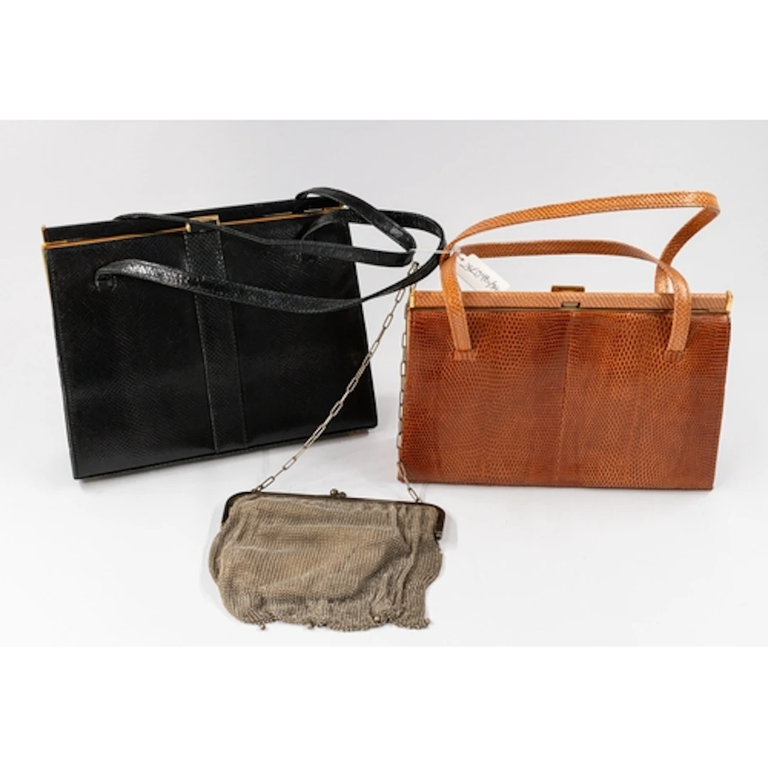 Accessories: Two vintage Mappin & Webb snakeskin 'Kelly'...